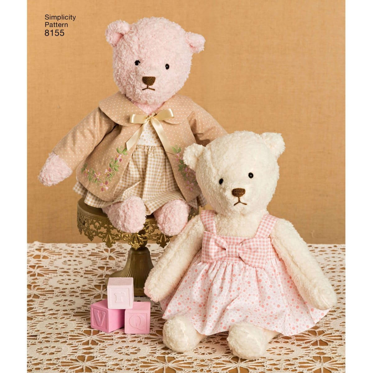Simplicity 8155 Make Your Own Teddy Bear with Accessories and Clothes Sewing Pattern, 6 Pieces
