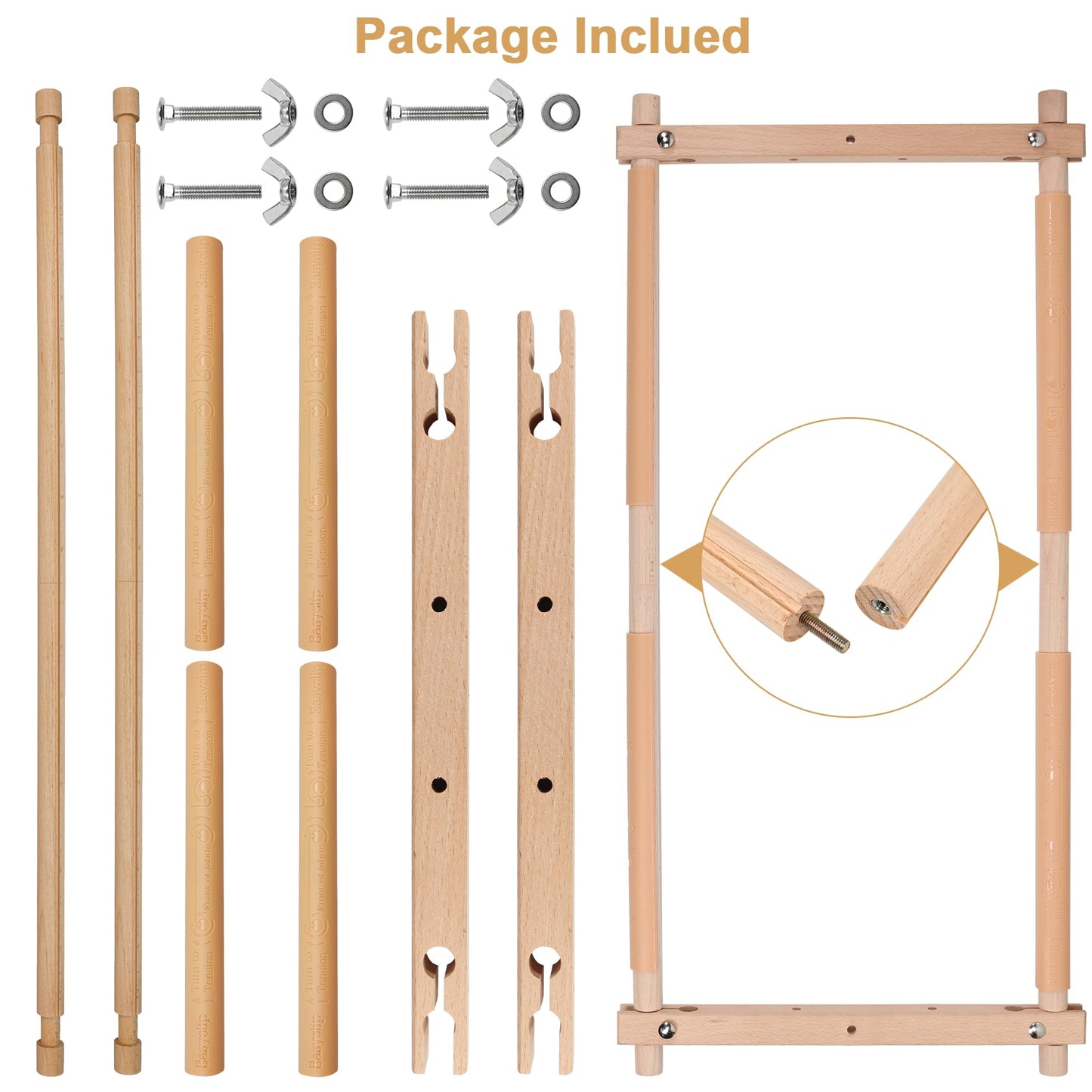 Embroidery Tapestry Scroll Frame, Detachable Cross Stitch Frame, Scroll Embroidery&Quilting Holder for Cross Stitch, Needlepoint, and Sewing Projects (30.31inch*11.8inch)