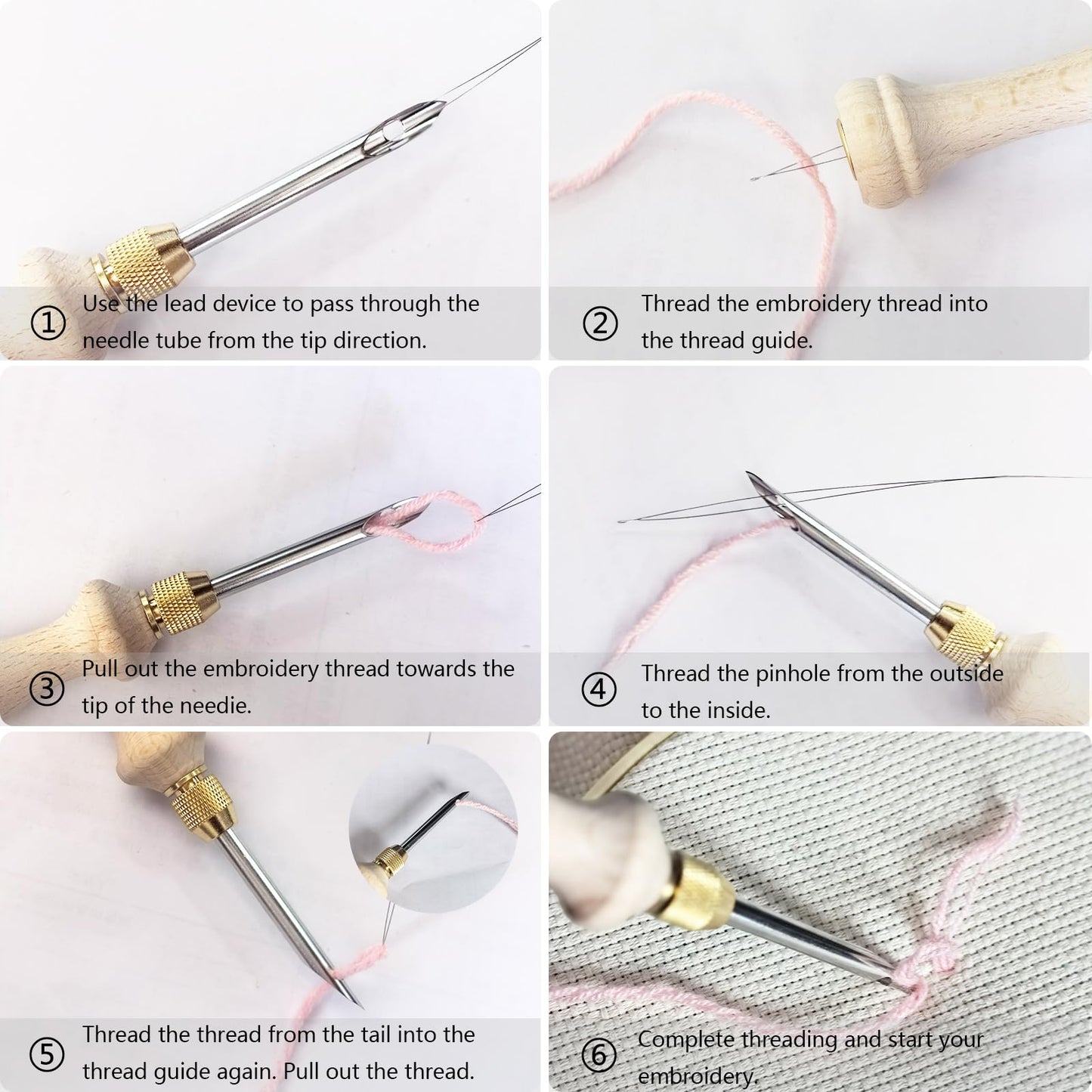 DiaWiew Punch Needle Embroidery Kit - Complete Set for Needle Punching - Includes Adjustable Punch Needle Tool and Wooden Handle Embroidery Pen Set - Ideal for Adults Beginners