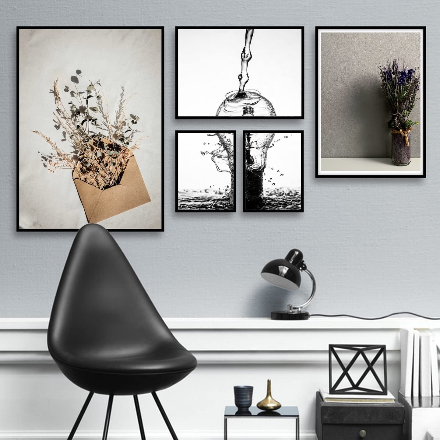 ijuerybai Black 12x12 Picture Frame Set of 3, High Transparent Frame for 12 By 12 Square Photo Collage Canvas Poster Size Wall Mount and Tabletop Horizontally Vertically (Black, 12 x 12 inches)