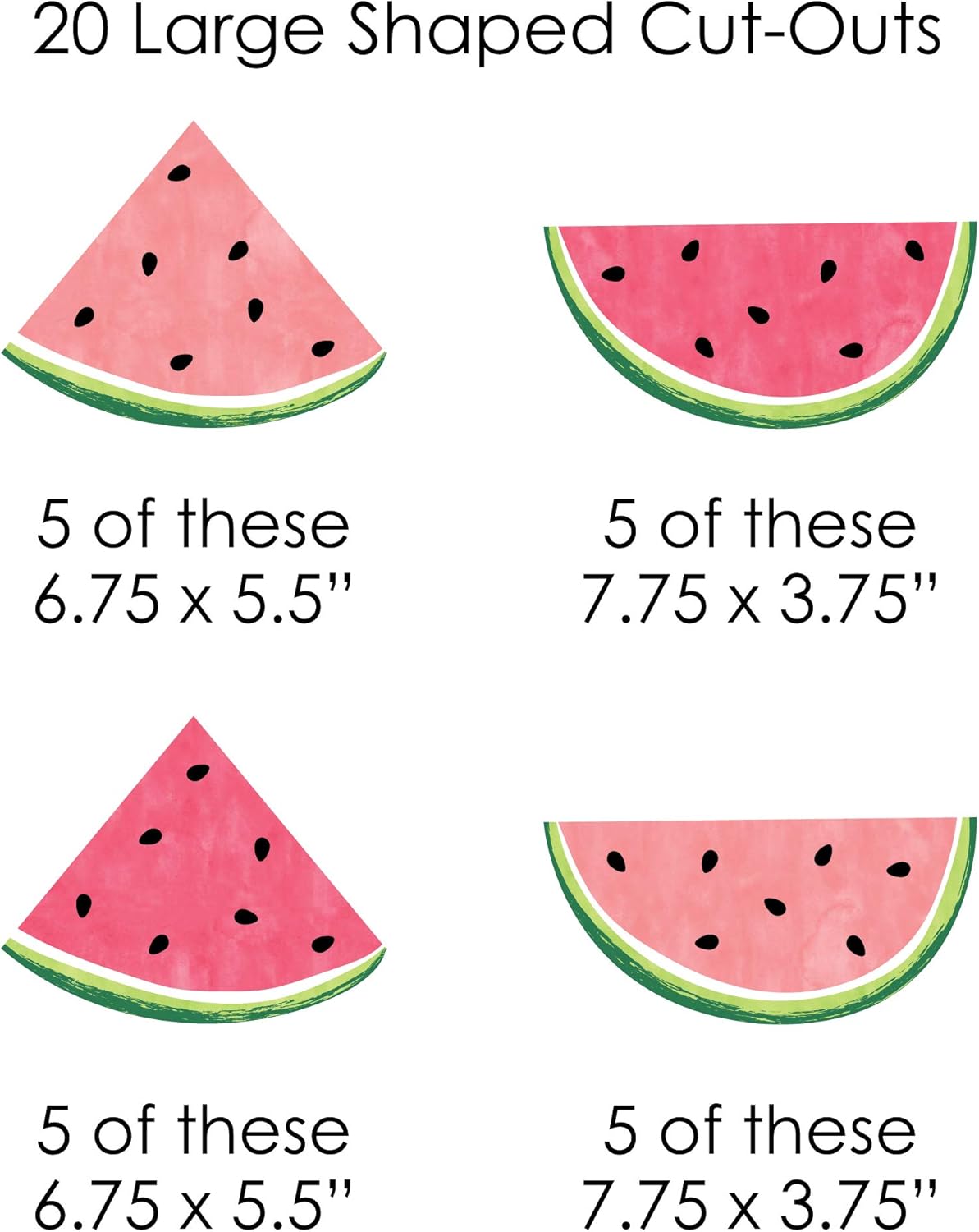 Big Dot of Happiness Sweet Watermelon - 44 Pieces Fruit Party DIY Decorations Clothespin Garland Banner