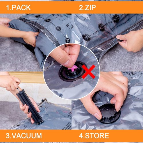 GONGSHI Vacuum Storage Bags - Space Saver Seal Bags for Clothing & Travel | 12 Combo Set