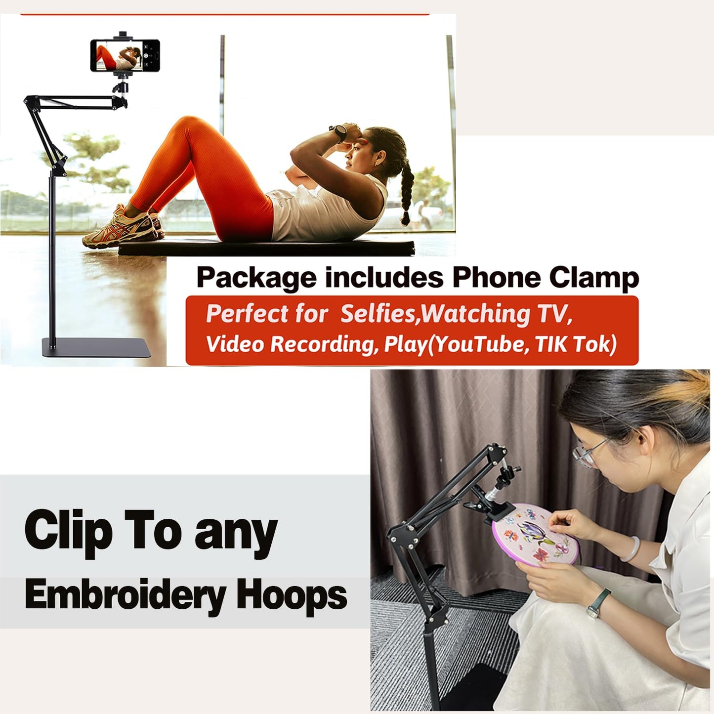 Embroidery Hoops Stand,Rotate Hand Embroidery Floor Stand Embroidery Hoop Holder Stand Can Move Freely Hand Embroidery Stands Floor Cross Stitch Hoop Stand Suitable for