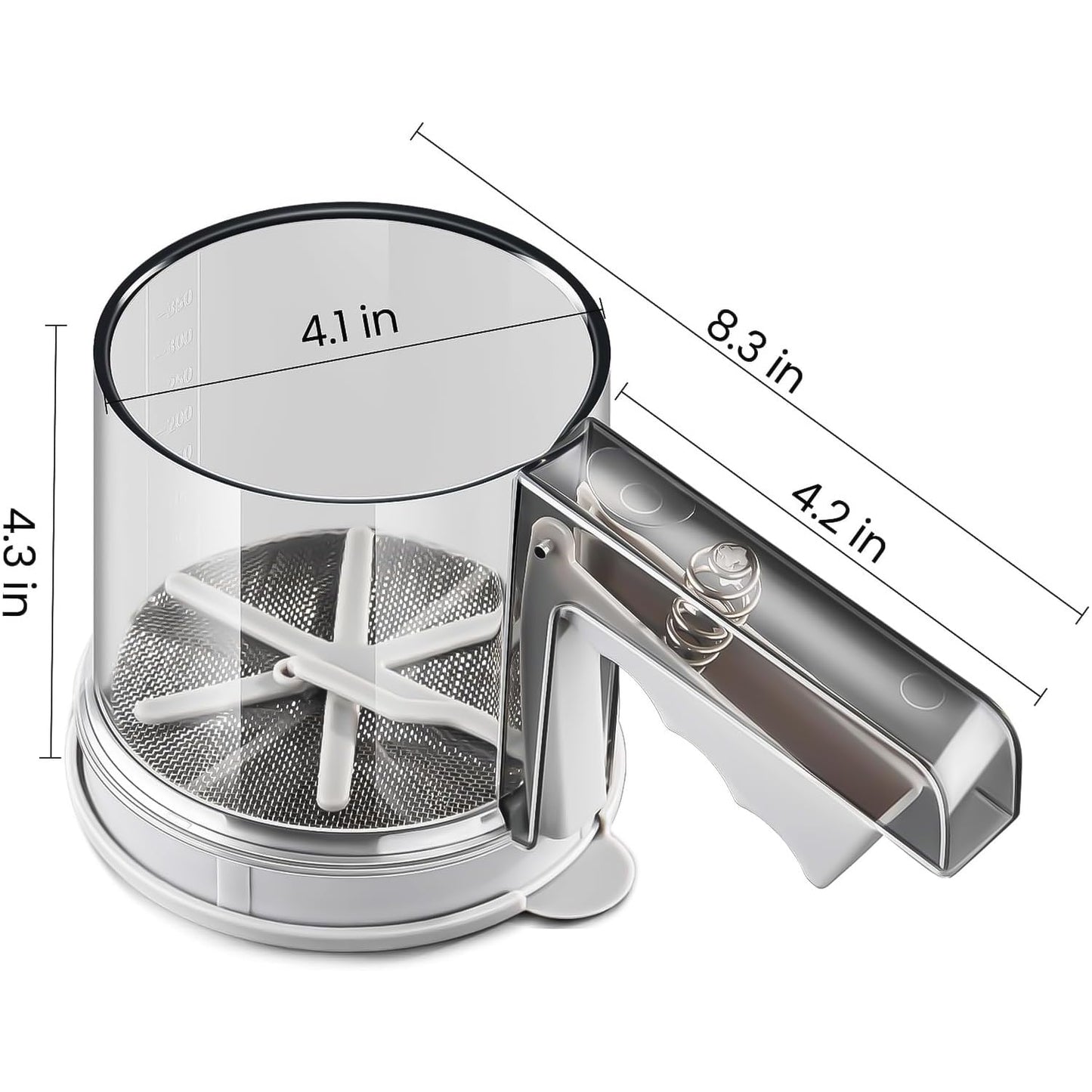 3 Cup Flour Sifter, Sifter for Baking Sifter Handheld Baking Sieve Food-Grade Double-Filter Stainless Steel Flour Sifter Non-Rust Sifter used for Rapid Screening of Flour Apricot Flour Sugar Powder