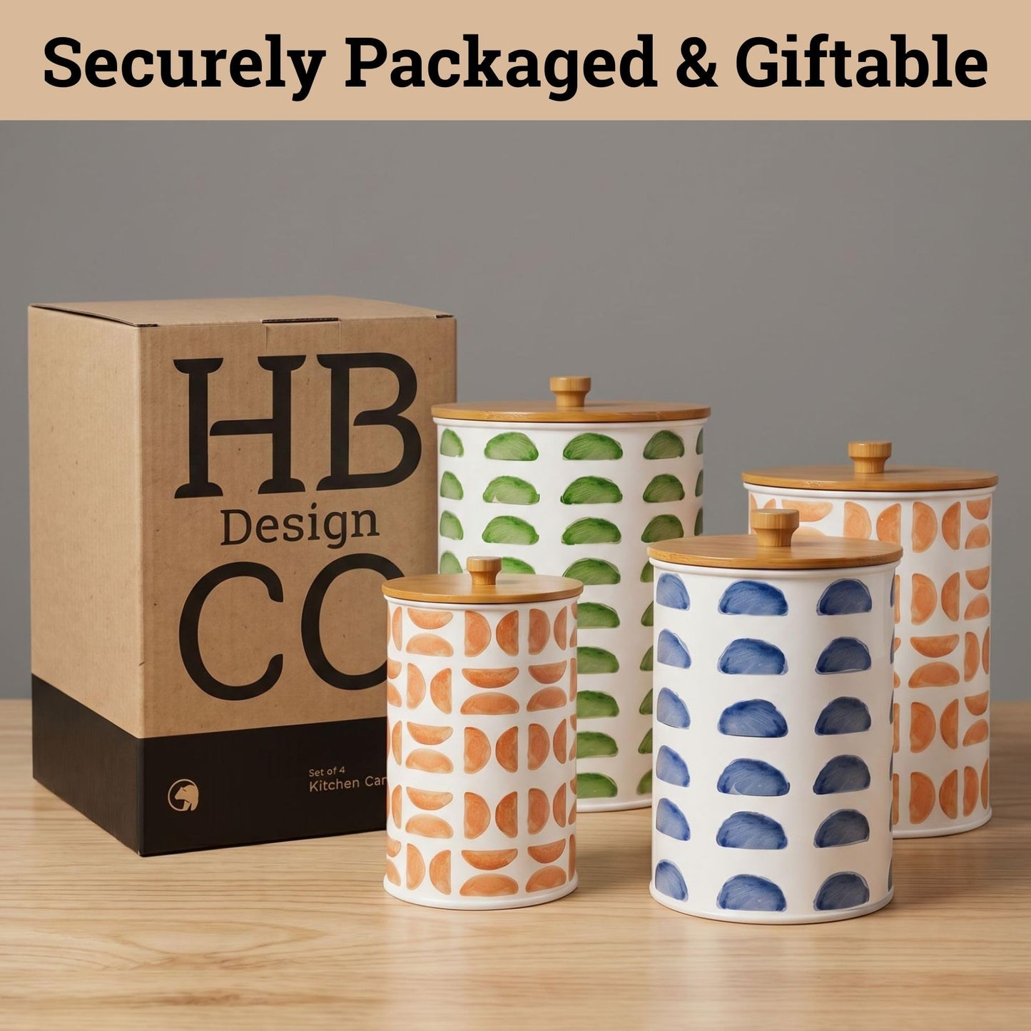 Kitchen Canisters for Countertop Set of 4 - Patterned Iron Kitchen Canisters with Airtight Lids - Flour Sugar Canister Set - Flour and Sugar Containers Farmhouse - Coffee Jar for Counter - White Jar