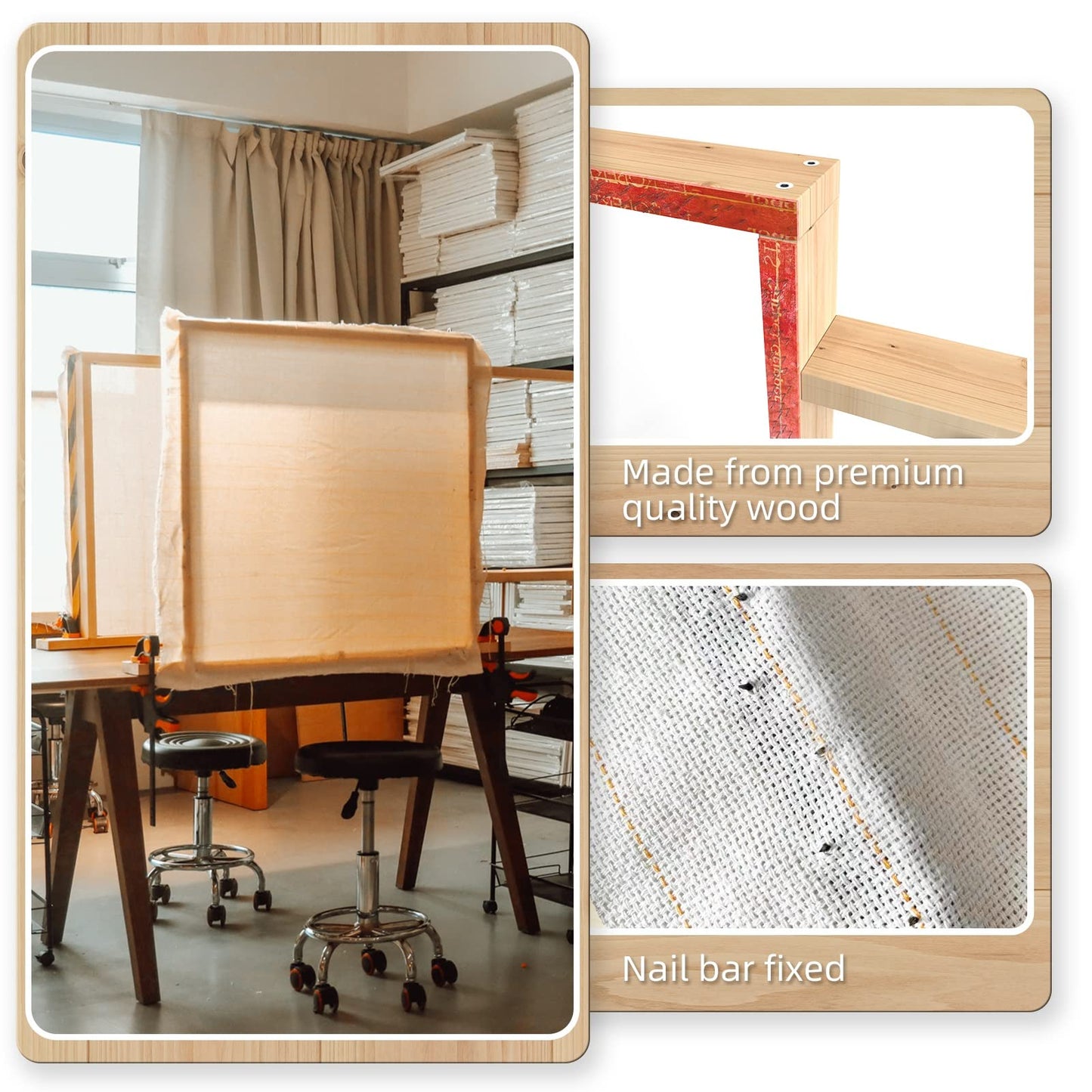 Jangker Tufting Frame for Rug Making - Large 27.5'' Rug Making Kit with Carpet Tack Strip