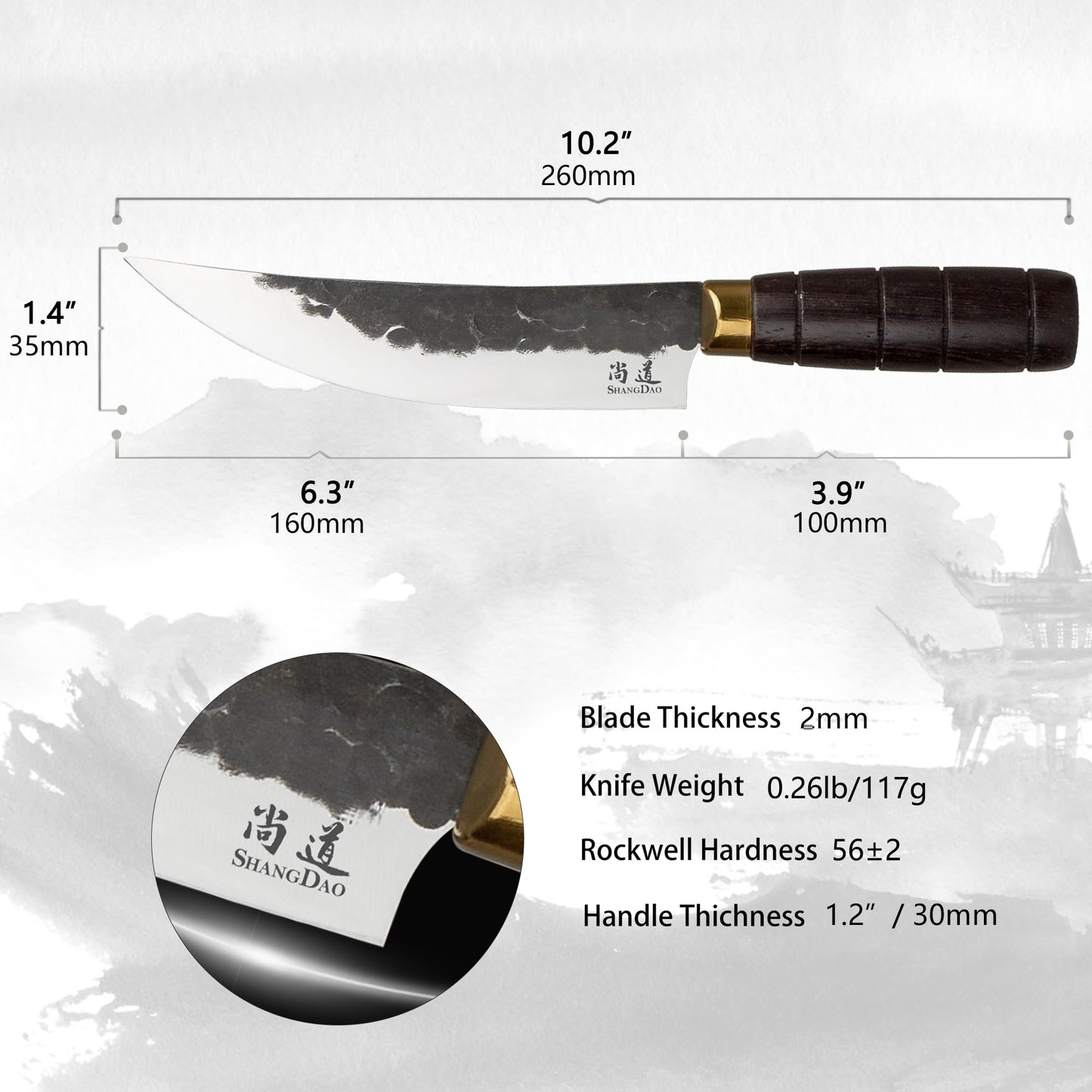SHANGDAO Chef Knife, Black Forged Kitchen Knife with High elastic stainless steel Stainless Steel Blade, Professional Handcrafted Chefs Knife, Ergonomic Handle Grip and Gift Box