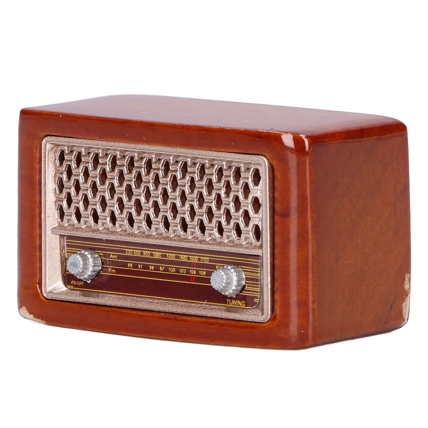 Dollhouse Furniture, 1:12 Miniature Exquisite Wooden Alloy Radio, Classic Exquisite Cute Miniature Radio Model, Dollhouse Decoration Accessories