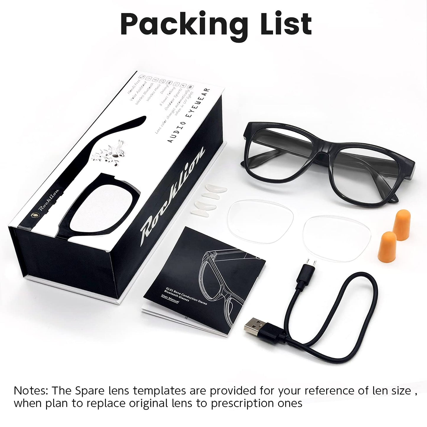 Bone Conduction Glasses, Open-Ear Headphones Bluetooth, Photochromic Sunglasses Anti Blue Ray, IP6 Waterproof Audio Glasses, Hand-Free Calling and Music, Smart Glasses for Women and Men