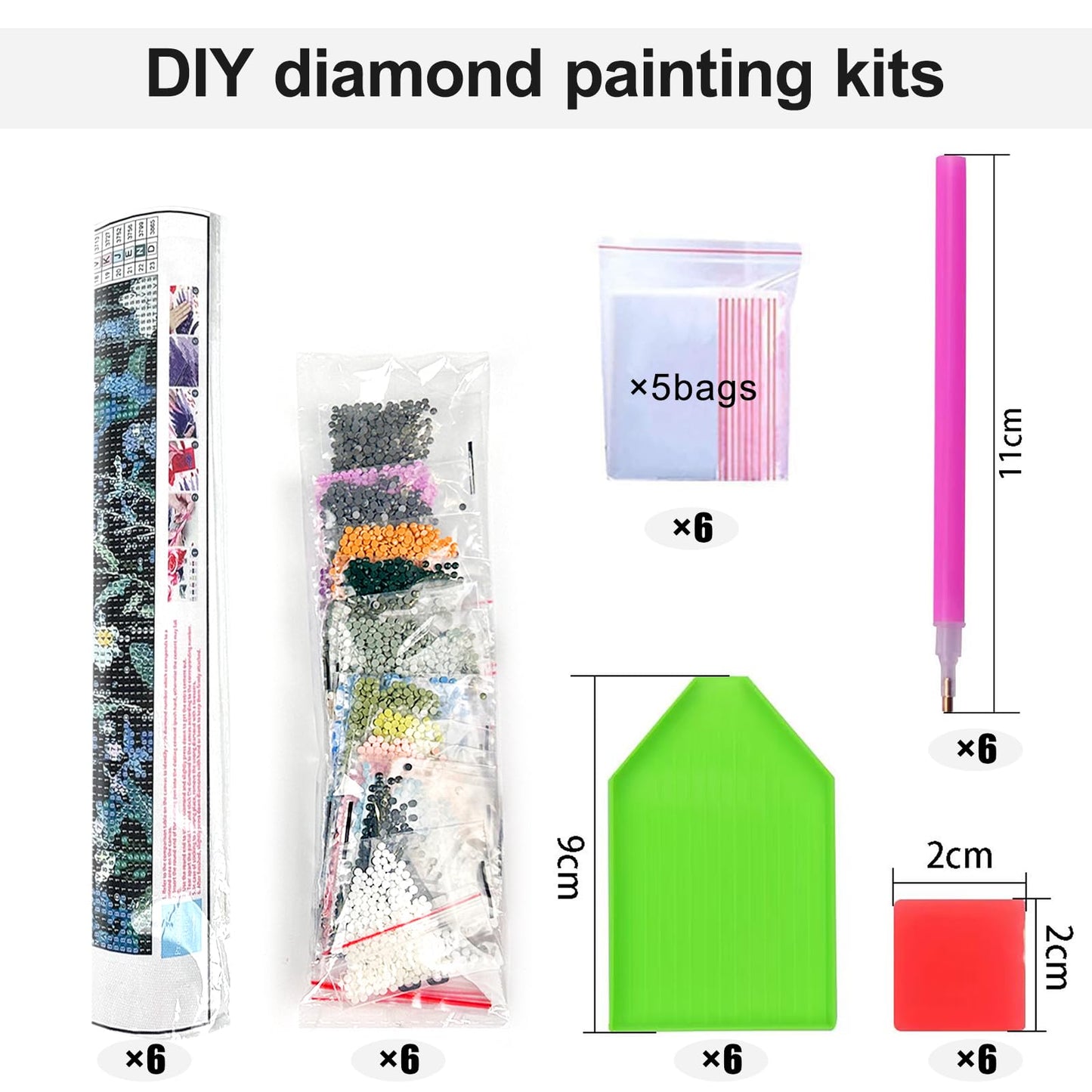 6 Pack Fantasy Diamond Art Kits for Adults, 5D DIY Diamond Painting Kits for Beginner, Diamond Dots Full Drill Crafts for Gem Art Dot Art for Adults Home Wall Decor for Teens Boys Girls 12x16 inch