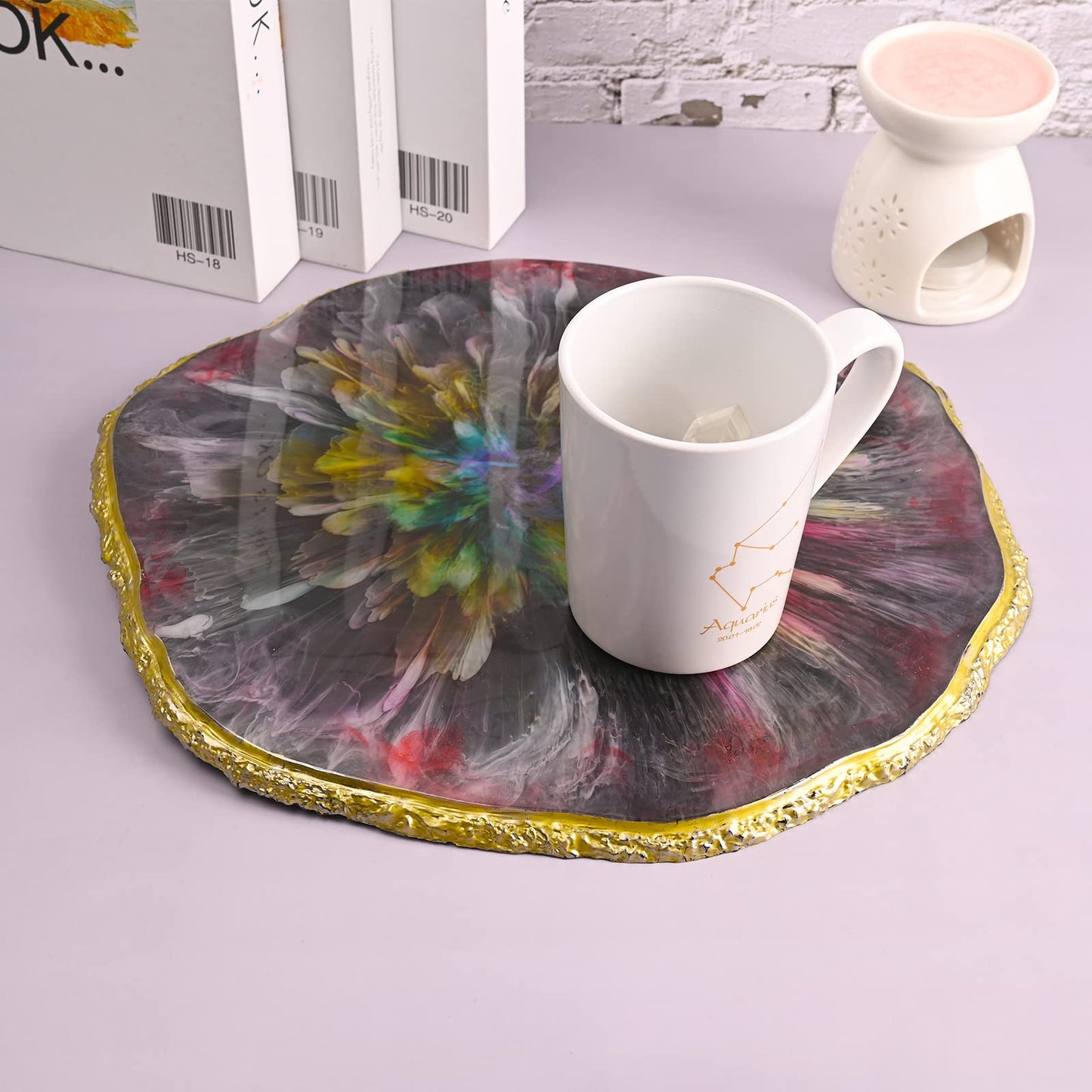 Actvty Resin Tray Molds, Round Tray Molds for Epoxy Resin, Large Silicone Tray Mold for Resin Casting, DIY Resin Crafts, Jewelry Tray, Home Decoration