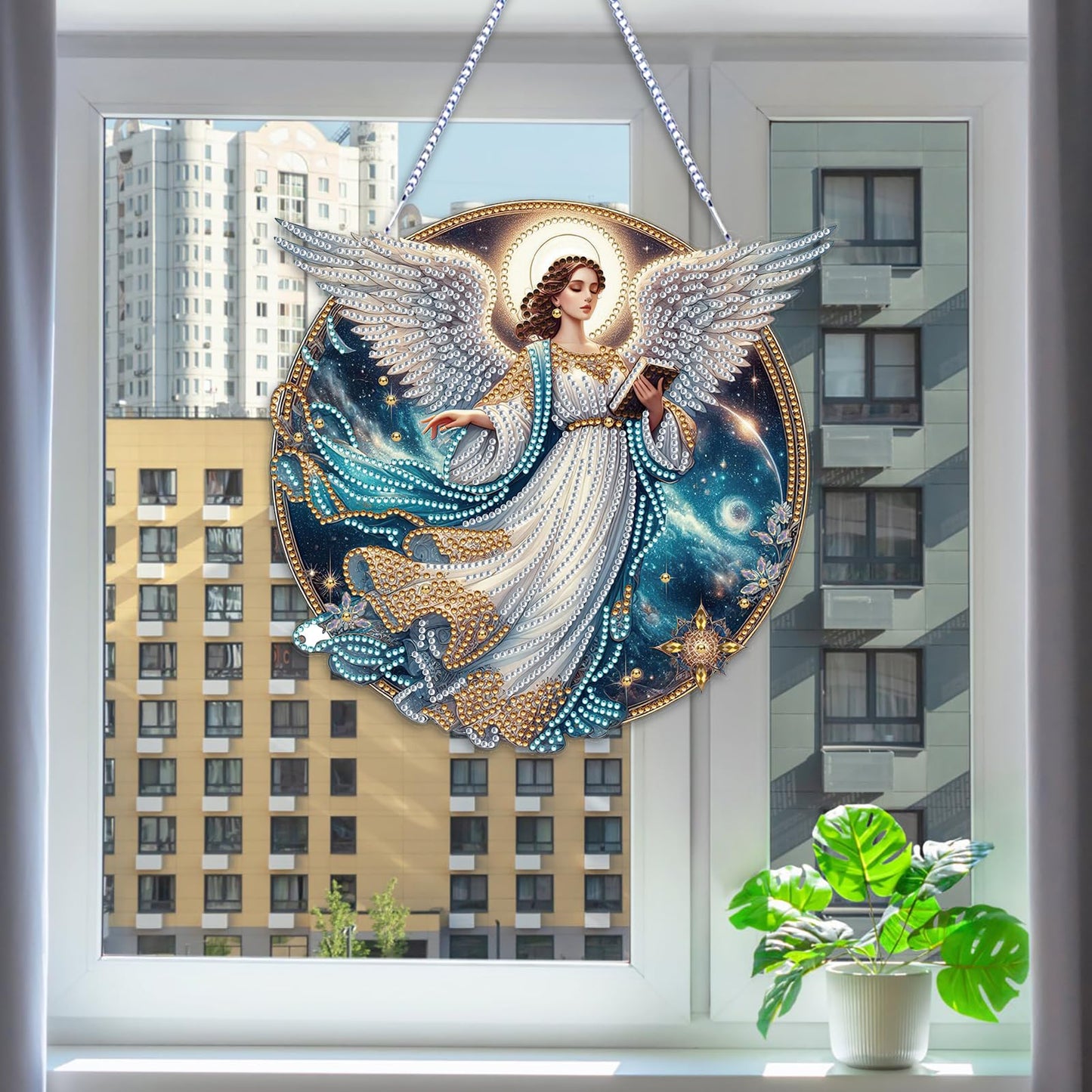 ARTopet DIY Diamond Pendant Ornament - Special Shaped Crystal Art Painting - Hanging Single Sided Ornament for Home Garden Wall Door Decor - Angel