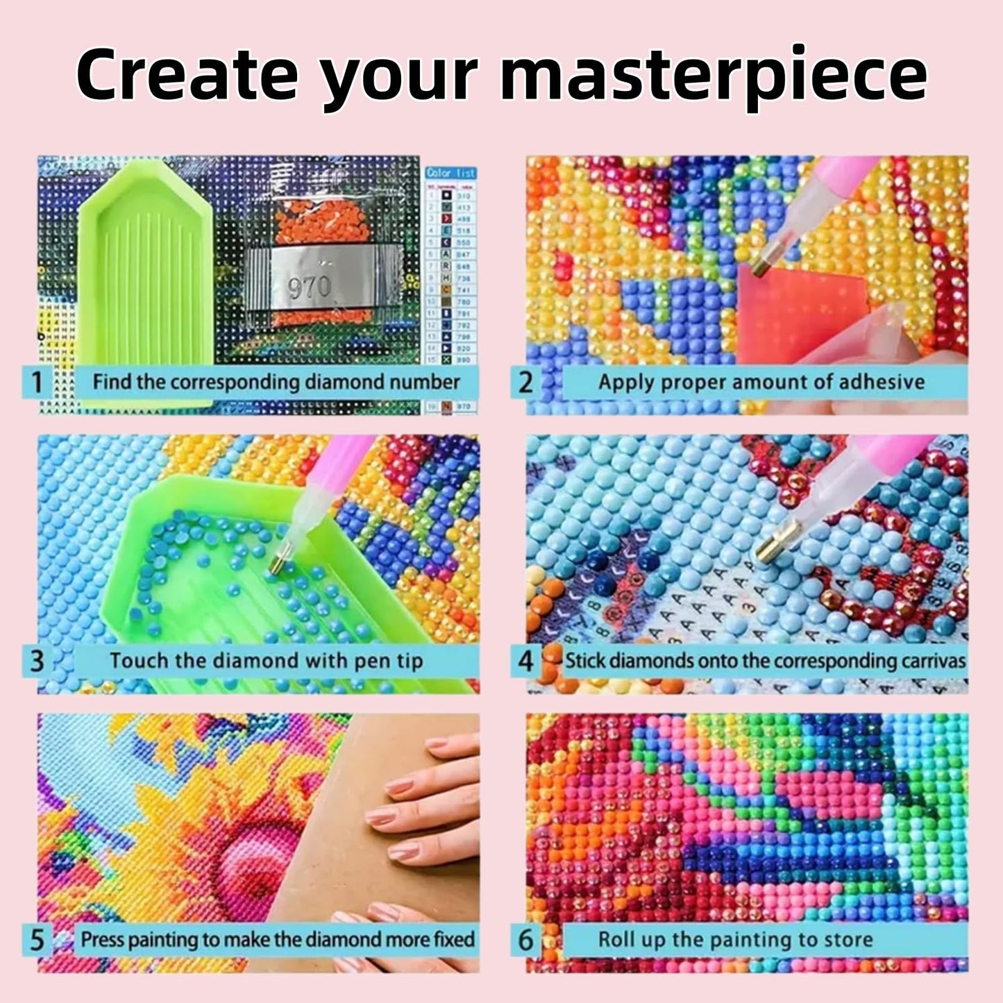 AuraTile 5D Faith in the Cross Diamond Painting Kits for Adults Beginner, DIY Round Full Drill Diamond Dot Painting Gem Art Kits for Adults Home Wall Decor 11.8X11.8Inch