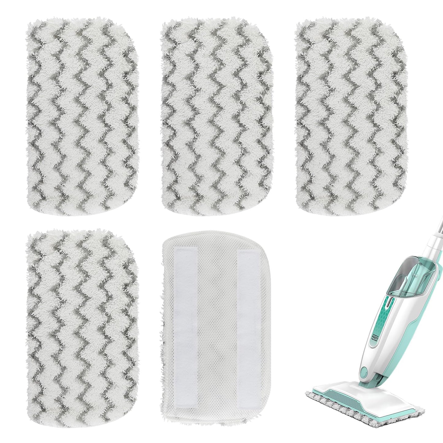 Sgizoku S1000 S2001 Steam Mop Replacement Pads for Shark Steam Mop S1000 S1000A S1000C S1000WM S10001C S1200 & S2001 SteamSpot Steam Mop - Dirt Grip, Washable & Reusable for All Floor Clean - 5Pack