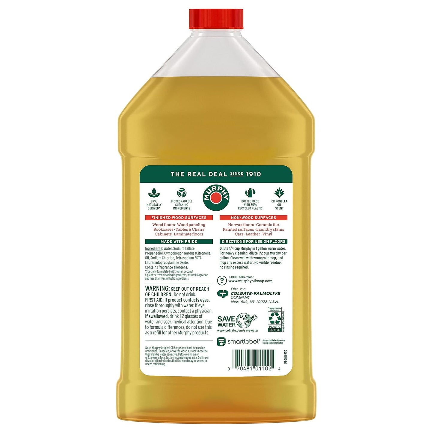 Murphy Oil Soap | Concentrated Wood Cleaner - No-Rinse Formula with Citronella Oil Scent | 32 fl oz (3 Pack)