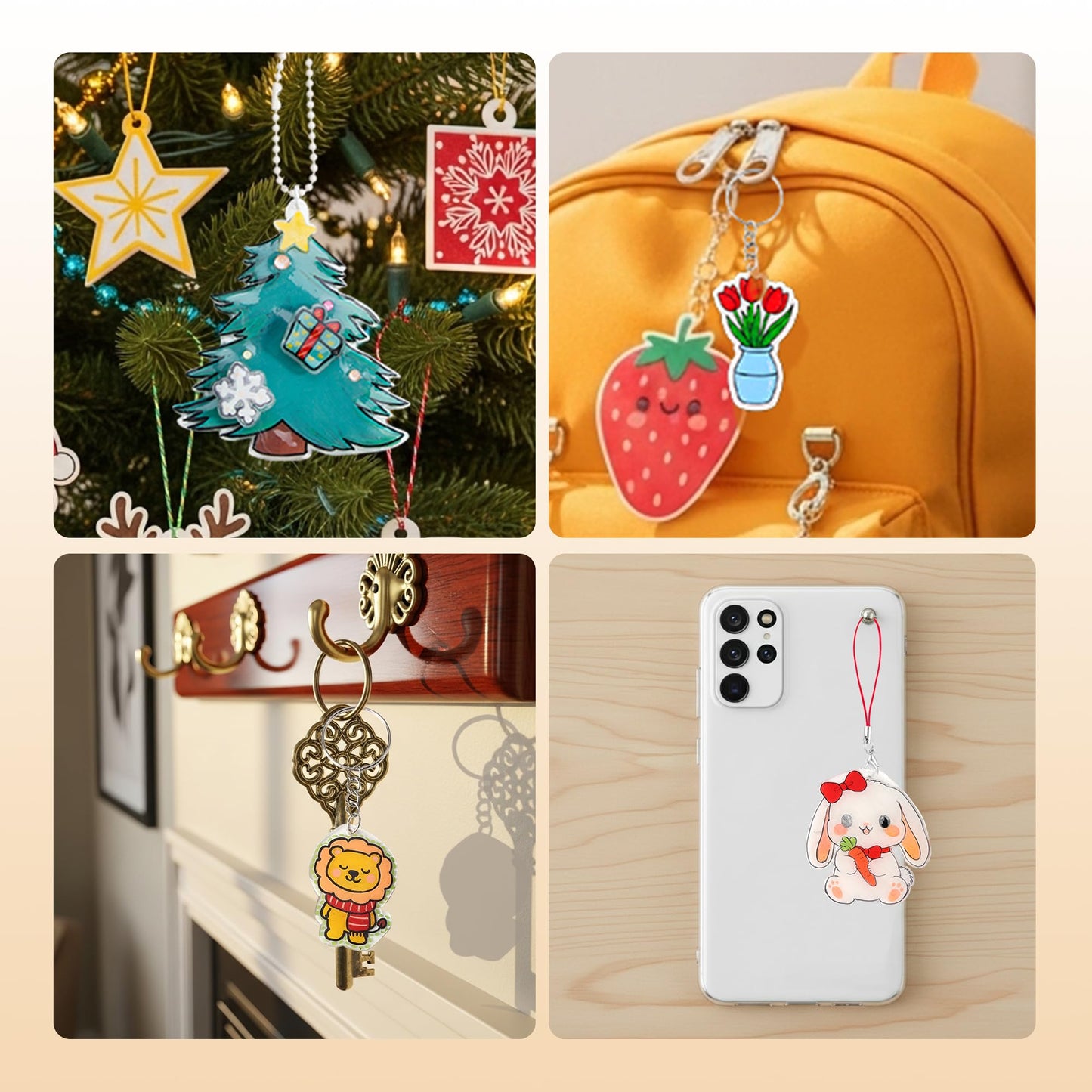 Csyidio 160PCS Shrink Plastic Sheet Kit with 15PCS Shrink Papers, UV Resin, UV Lamp and Keychains Accessories for Kids Craft Ornaments, DIY Key Chains & Christmas Decor