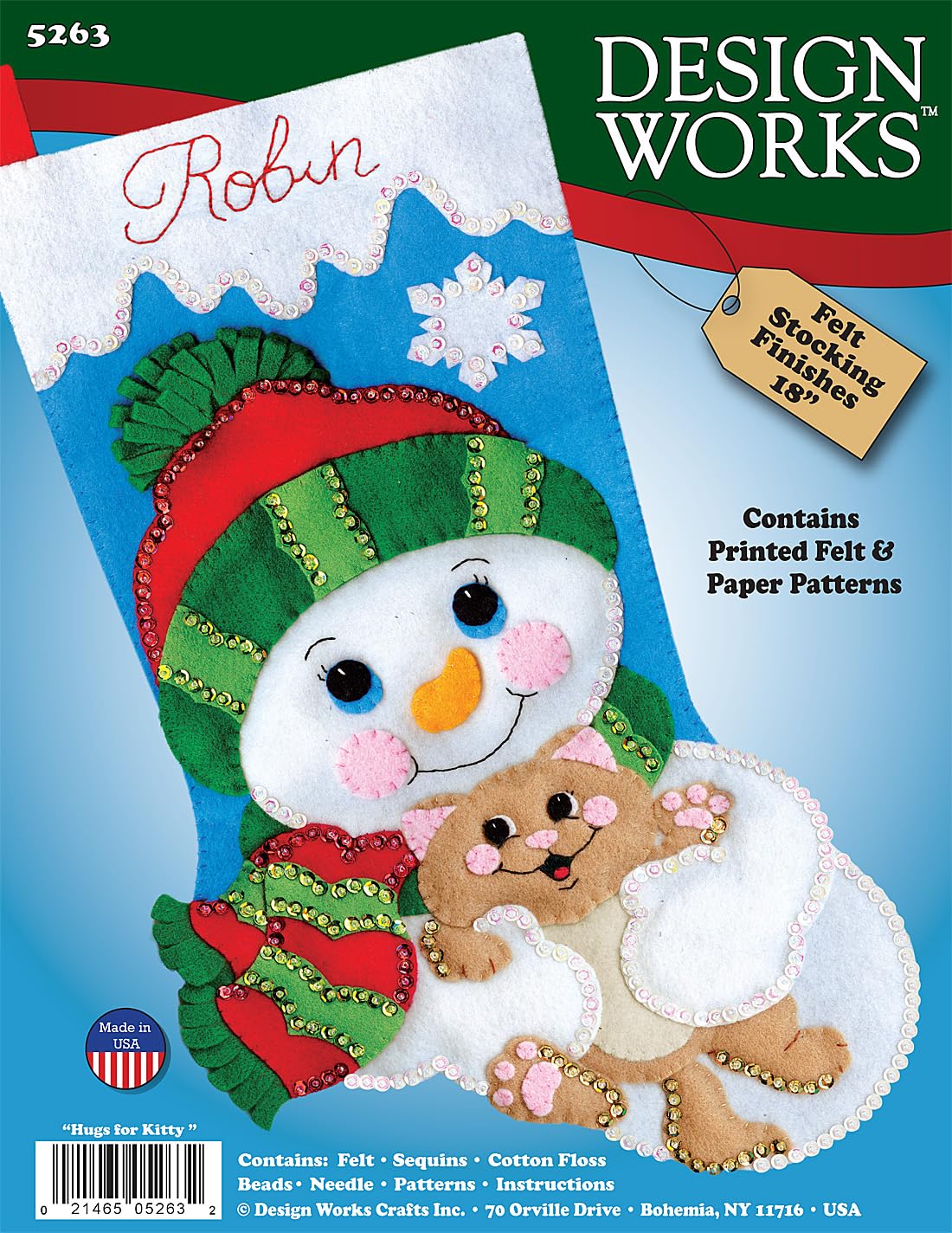 Design Works Crafts Stocking Kit Hugs For Kitty