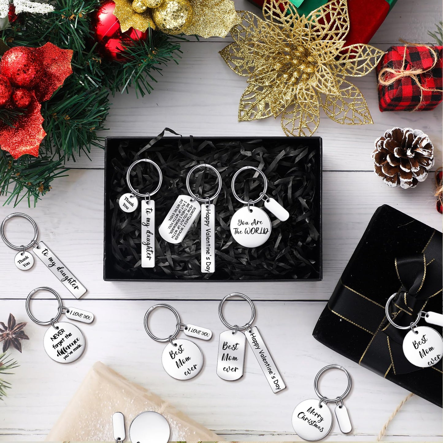 Gisafai 30 Pcs Engravable Stainless Steel Keychain Blanks Silver Metal Blank for Laser Engraving Crafts Gifts