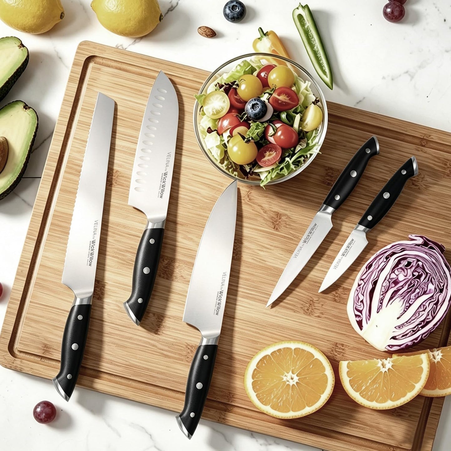 WICKWILLOW 3.5 Inch Paring Knife – Razor Sharp German Steel – Small Kitchen Knife for Home Cooks – Peeling, Trimming & Precision Work – Full Tang & Ergonomic Handle – Gift Box – Velina Series