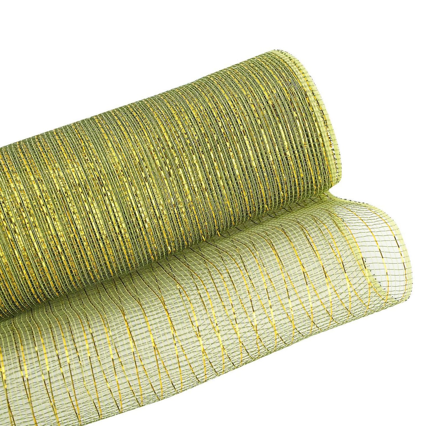JStnana 3 Rolls Orange Moss Green Burlap Deco Mesh Ribbon for Wreath Making Supplies, 10 Inch x 30FT Metallic Foil Deco Mesh Fabric for Fall Thanksgiving Halloween Door Wreath Swags and Decorating