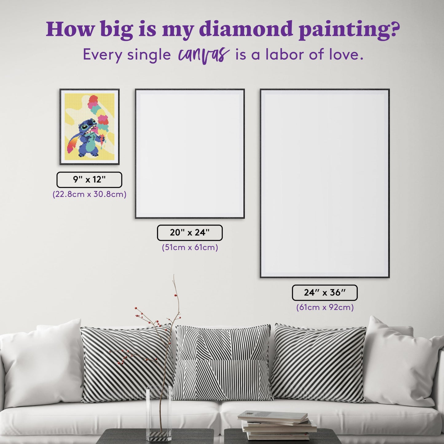 DIAMOND ART CLUB Eight Scoops Diamond Painting Kit, Fun DIY Crafts for Adults, Round Diamond Art Canvas, 9" x 12" (22.8 cm x 30.8 cm)