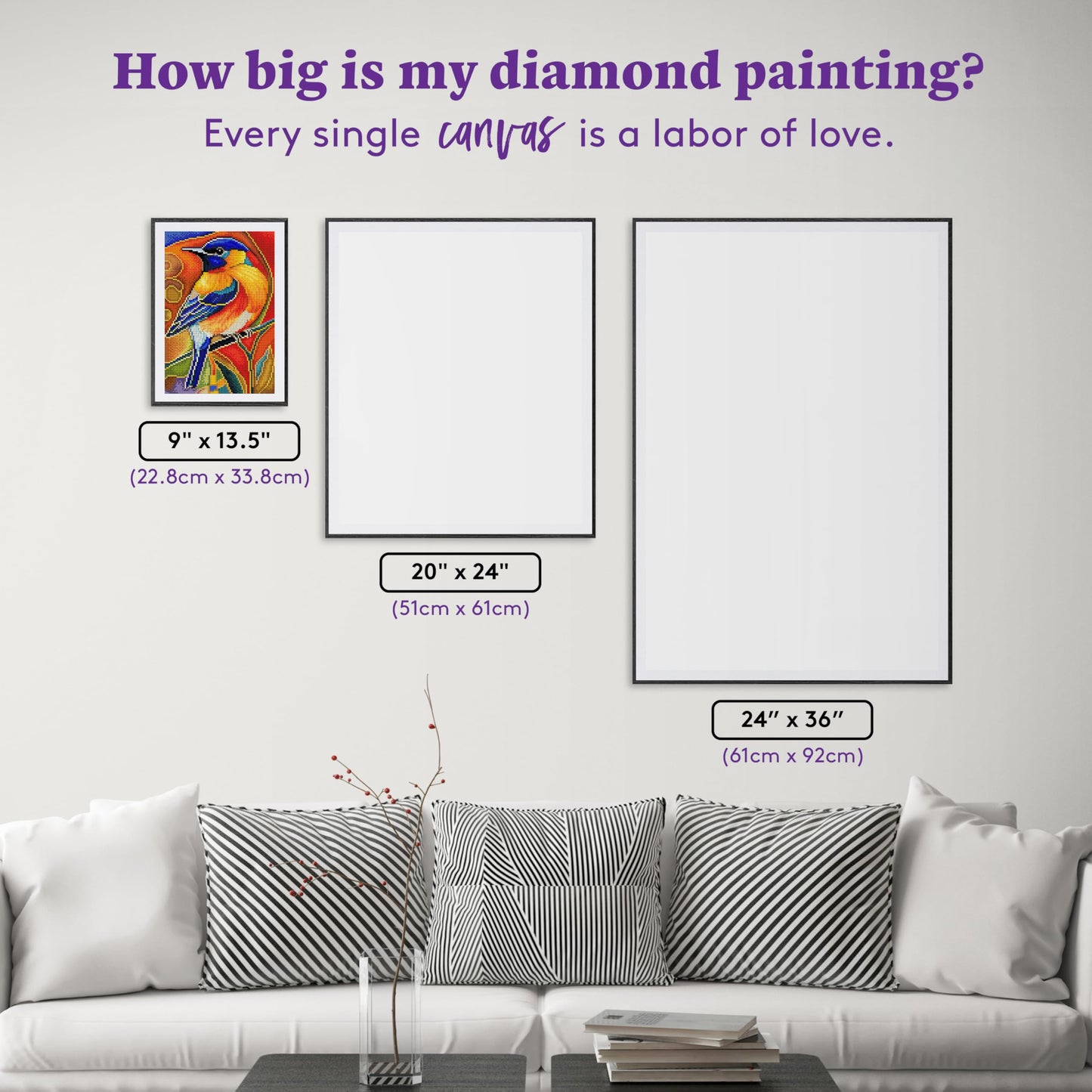DIAMOND ART CLUB Bird of Joy Diamond Painting Kit, Fun DIY Crafts for Adults, Round Diamond Art Canvas, 9" x 13.5" (22.8 cm x 33.8 cm)