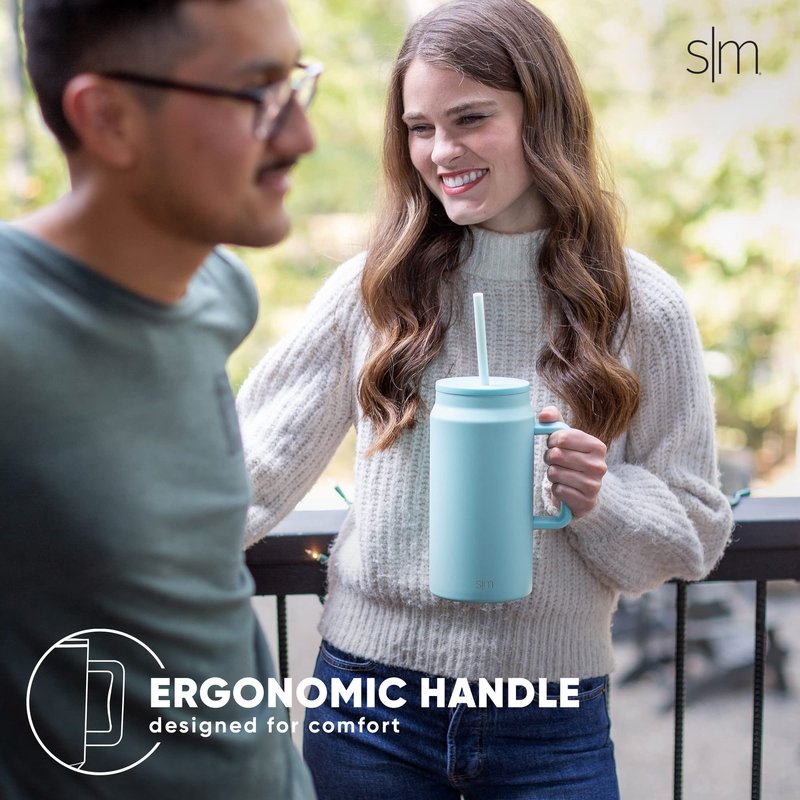 Simple Modern 50 oz Mug Tumbler with Handle and Straw Lid | Reusable Insulated Stainless Steel Large Travel Jug Water Bottle | Gifts for Women Men Him Her | Trek Collection | 50oz | 80s Mix