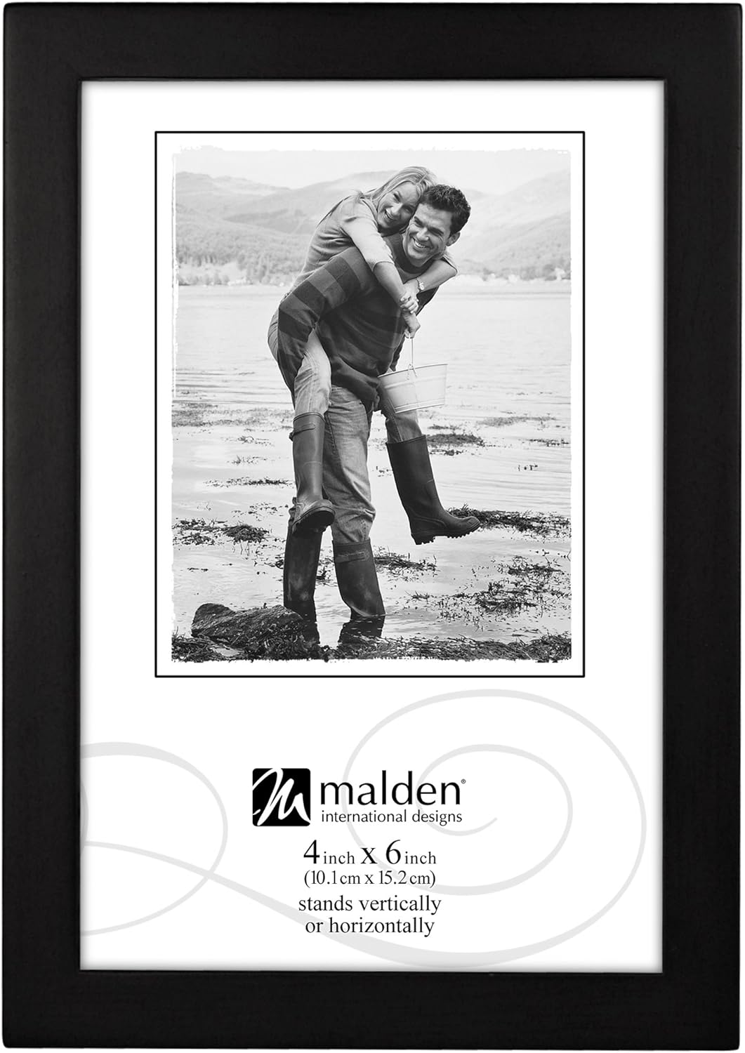 Malden International Designs Black Concept Wood Picture Frame, 4x6, Black