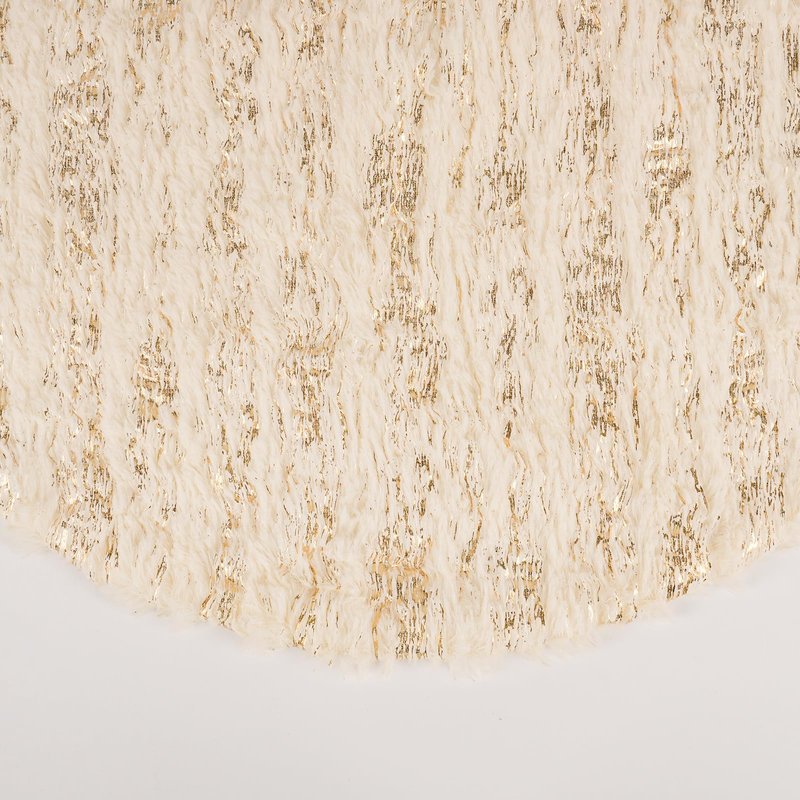 S-DEAL Golden Christmas Tree Skirt, 24 Inches Faux Fur Plush Small Tree Skirt for Holiday Home Decor Xmas