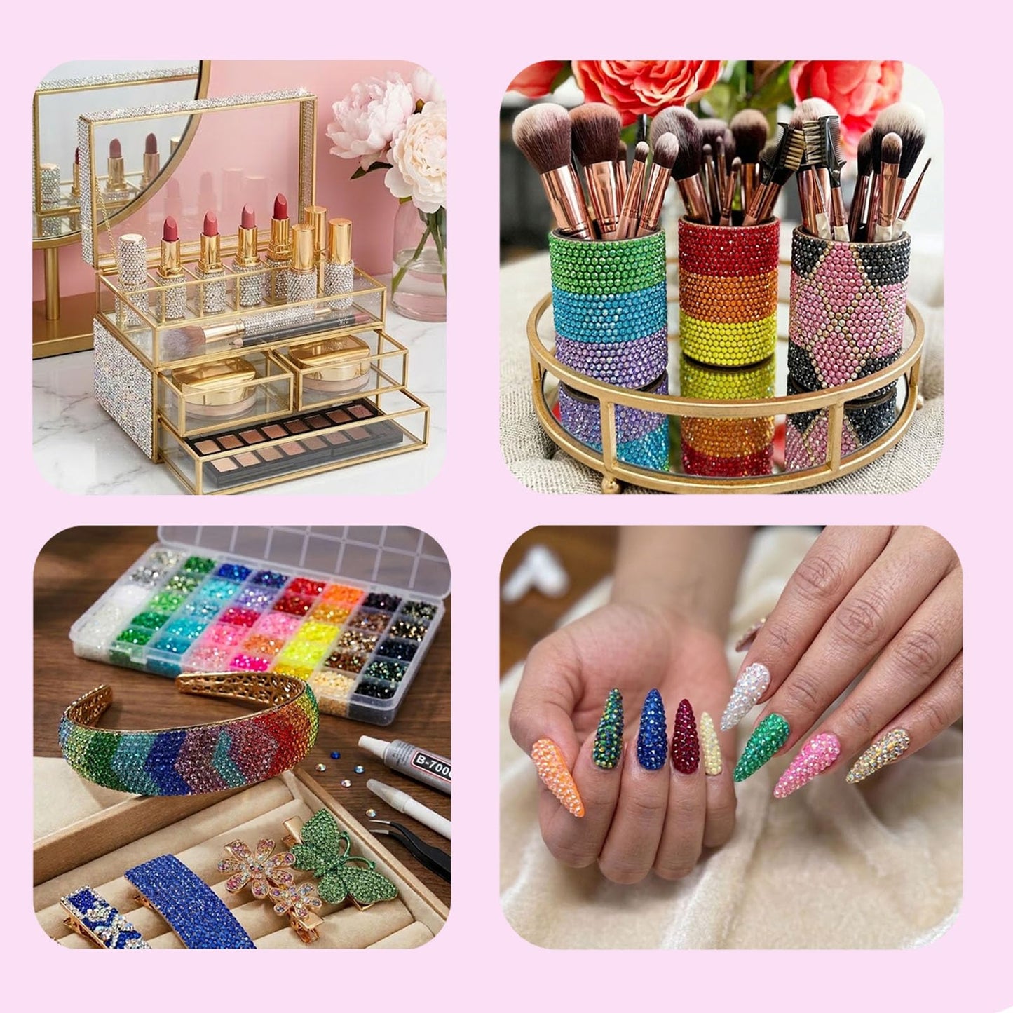48000Pcs Resin Jelly Rhinestones for Bedazzling,40 Colors 3mm Flatback Gems Bedazzling Kit with 3Pcs 10ml B7000 Glue for Clothing Nail Art Shoes Crafting Makeup (40 Colors+3 Pcs Glue)