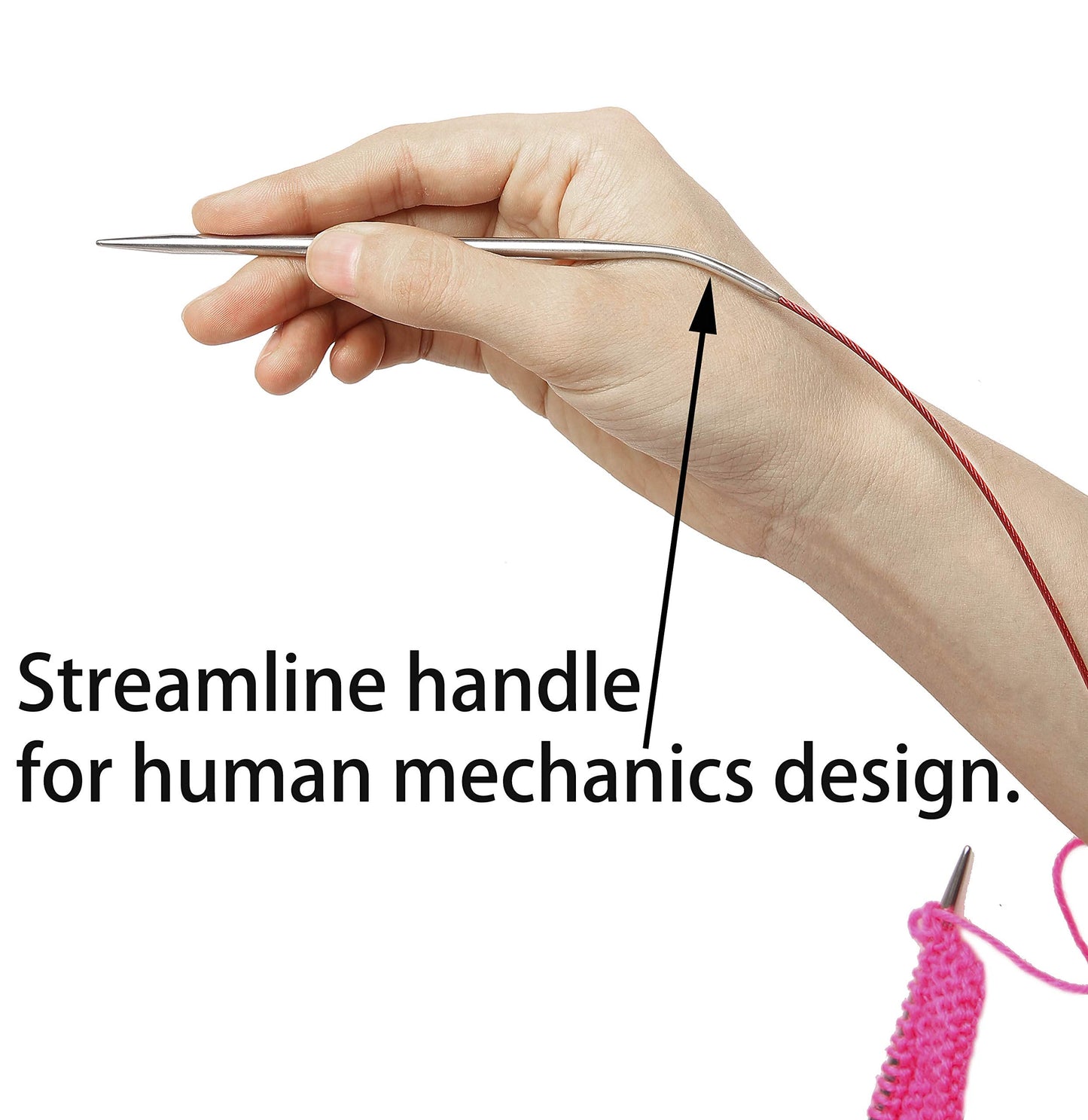 Circular Knitting Needles Set 6 Pairs 40 Inch (100 cm) Stainless Steel Round Needles for Magic Loop Sizes 15 11 9 7 4 1.5 Long Cable for Blankets Sweaters Scarves for Beginners & Knitters