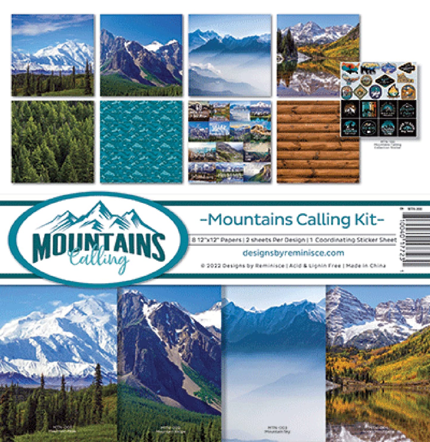 Reminisce Mountains Calling Scrapbook Collection Kit, White