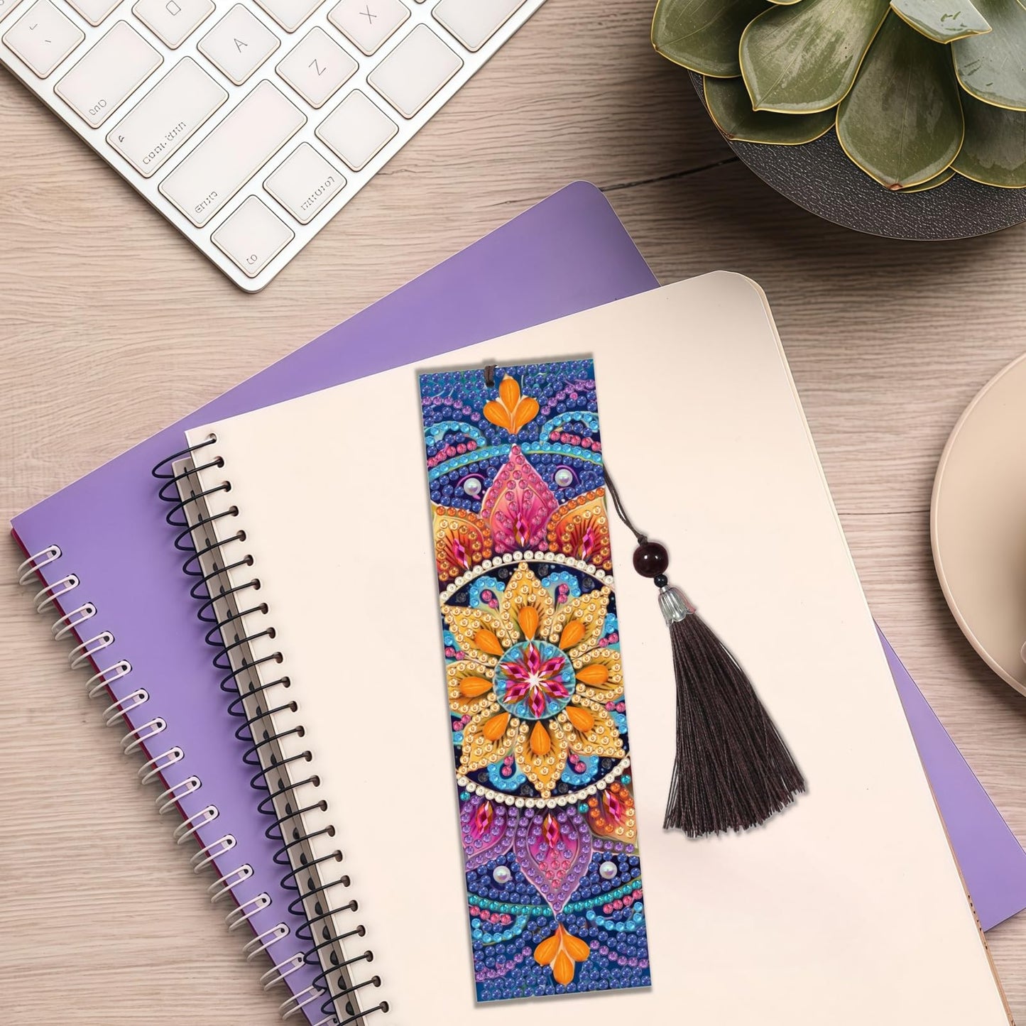 12 Pcs Diamond Painting Bookmarks,Mandala Diamond Art Bookmarks with Tassel, Diamond Art Painting Kits for Beginners Adults DIY Art Craft Gifts Book Decors