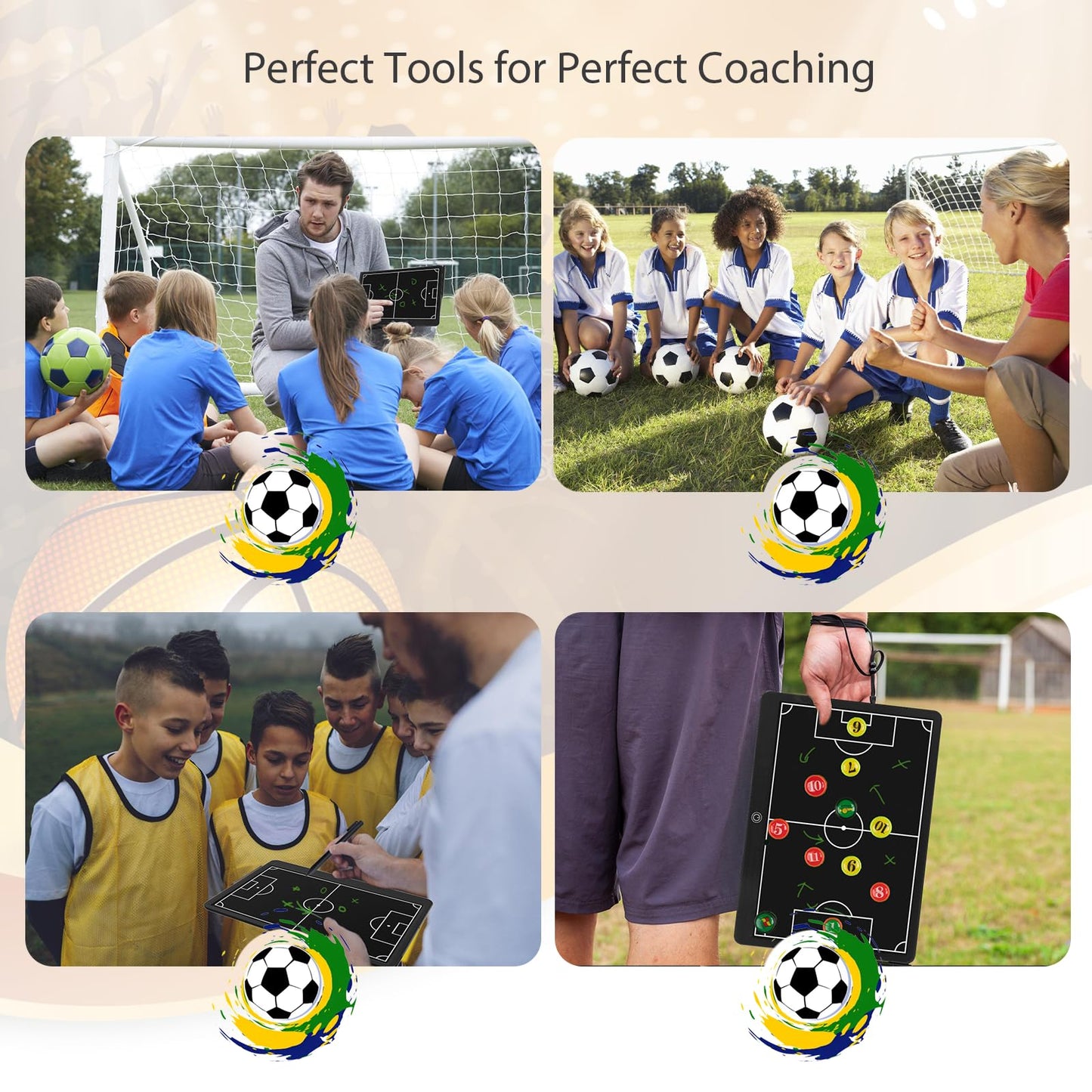 Magnetic Electronic Soccer Coaching Boards – 16 inch LCD Soccer Coaching Board, Portable Erasable Pro Strategy Board for Training Teaching Competition Command,Tactical Drawing Tablet Coach Gifts
