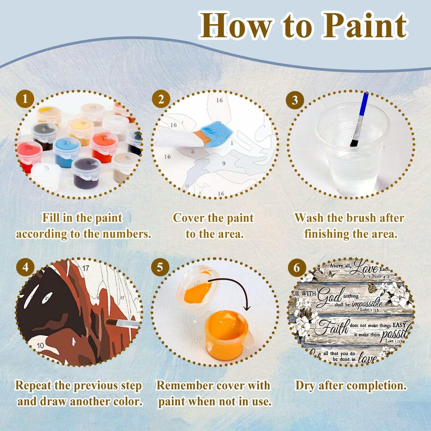 HMZephitiquc Christian Paint by Number for Adults, Religious Paint by Numbers Kit for Adults Beginner, Painting by Numbers, Easy Oil DIY Crafts for Gift Home Decor 16x20 in