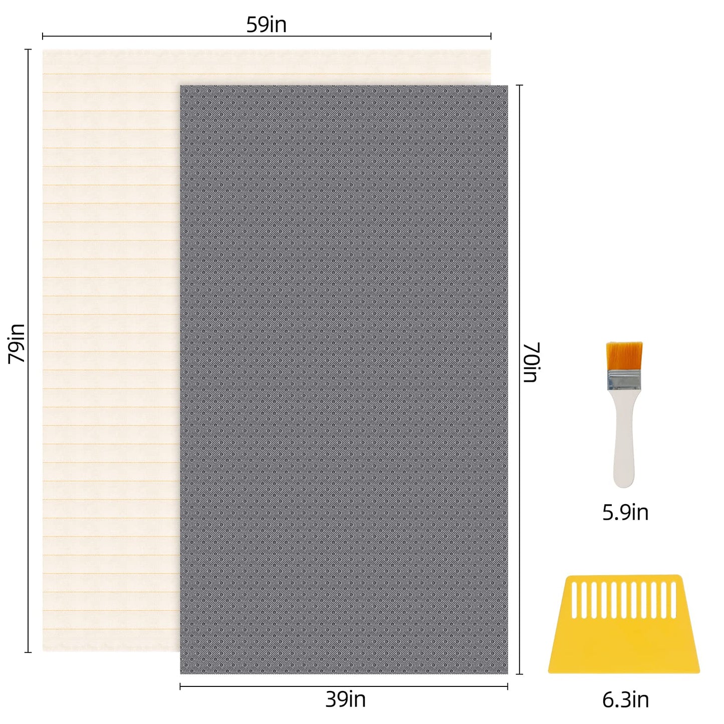 79"x59" Tufting Cloth with Yellow Marked Lines for Rug Tufting, 70"x39" Non-Slip Backing Felt Cloth for Tufted Rugs, Monk Cloth Rug Tufting Kit for Tufting Gun, Punch Needle, Rug Hooking