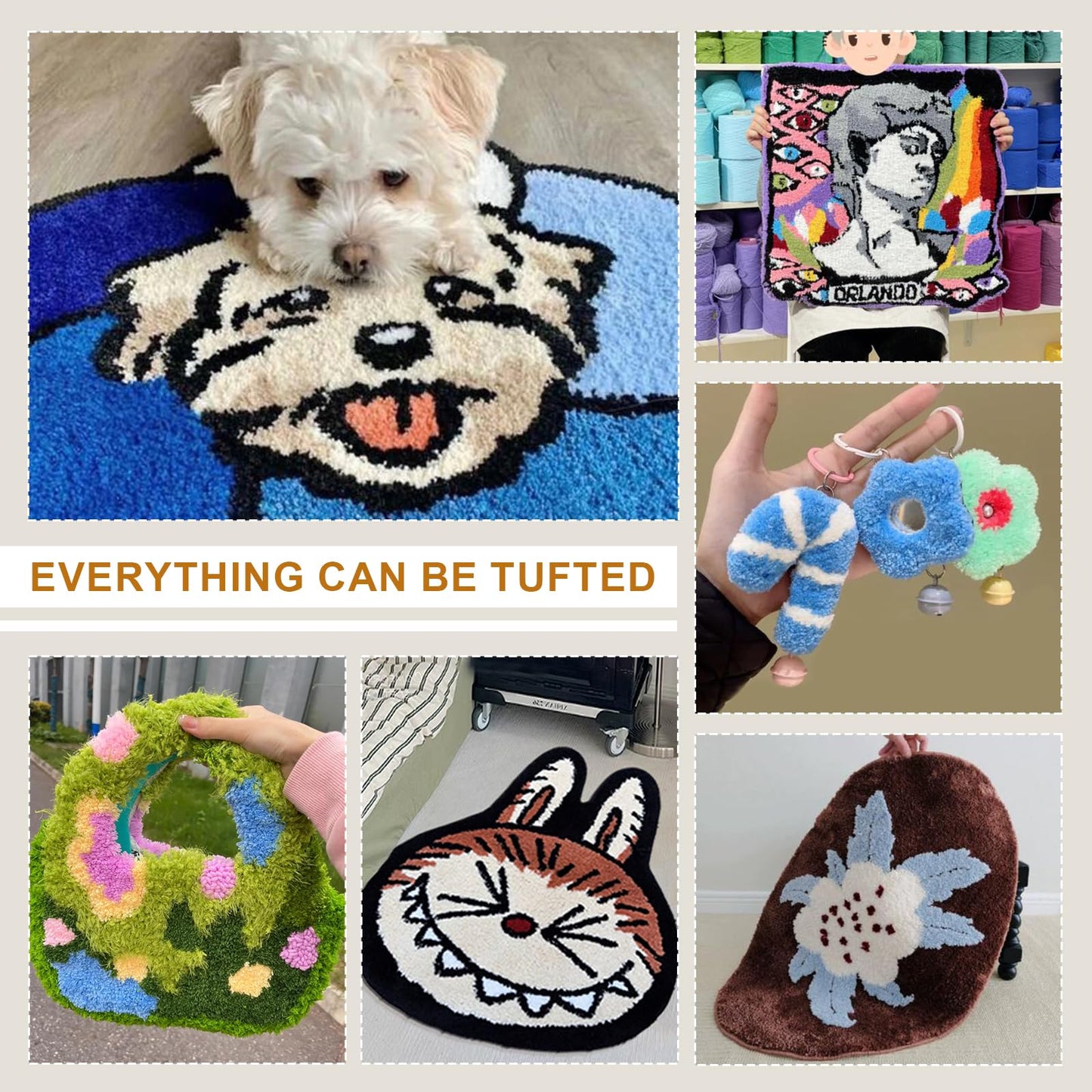 Kerty 29.5" Tufting Frame, Wooden Tufting Frame for Rug Making, A Safer Tufting Cloth Stand Using Plastic U-Shaped Channels Instead of Nails