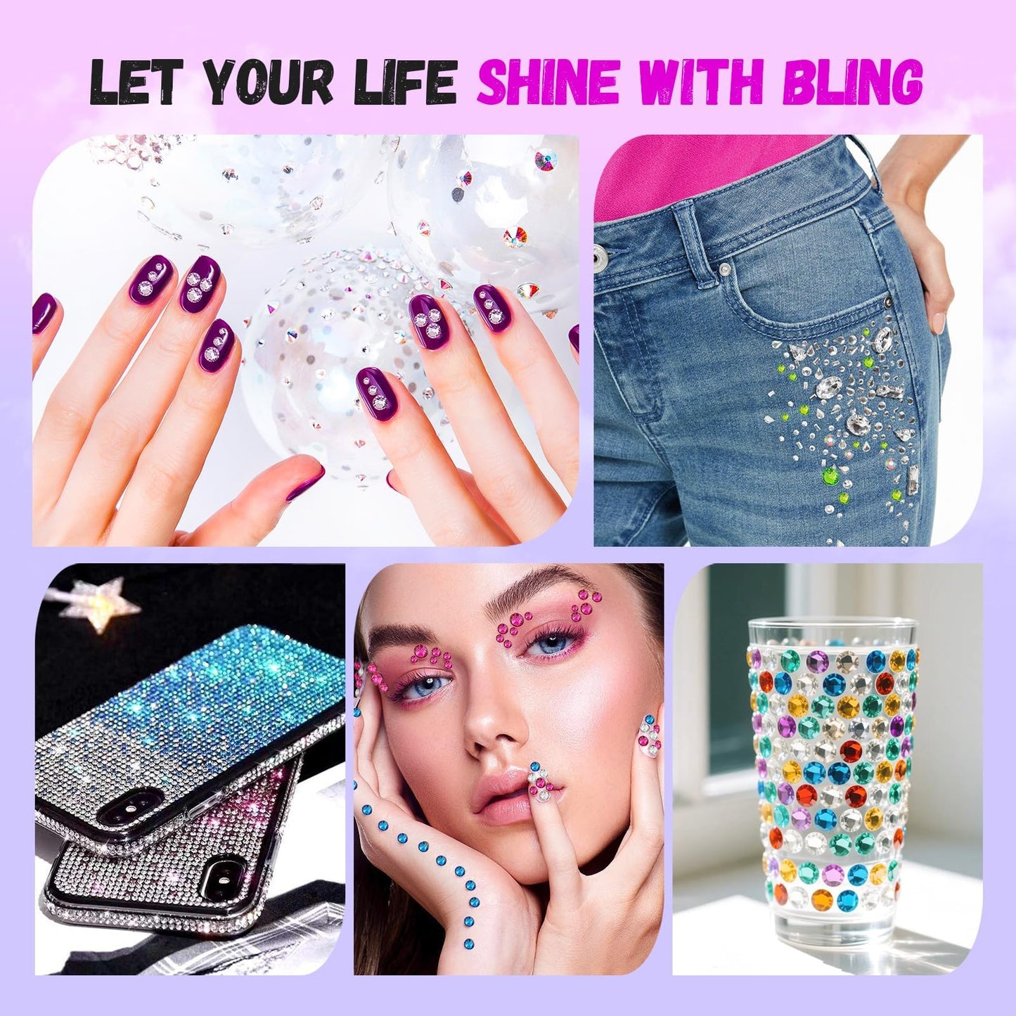38000Pcs Resin Jelly Rhinestones for Bedazzling Kit, 28 Colors 3mm Flatback Gems for Diamond Art, Bedazzler Kit with 3Pcs 10ml B7000 Jewelry Glue for Crafting Crafts Book Shoes Nail Art