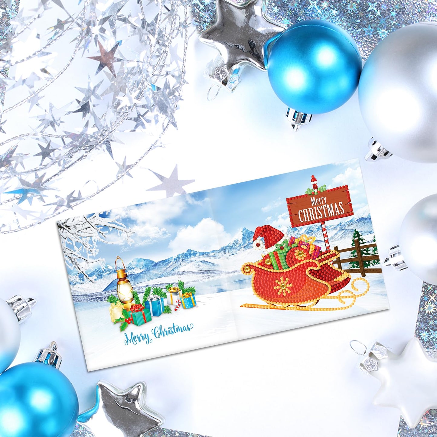 EOYDKAP Diamond Painting Christmas Cards 12 Pack Greeting Cards Blank Inside Christmas Card with Envelopes