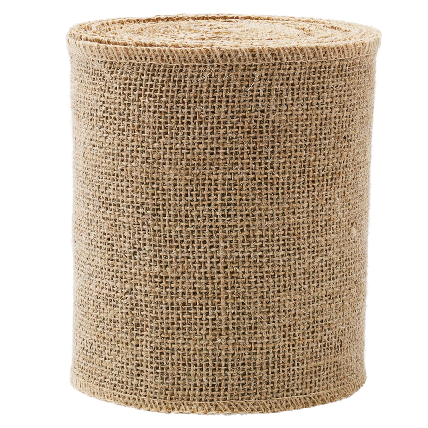LaRibbons 6 Inch Burlap Wide Fabric Craft Ribbon, 10 Yard, Natural Brown Ribbon for Bow Crafting,Wreath-Making, Tree Decoration