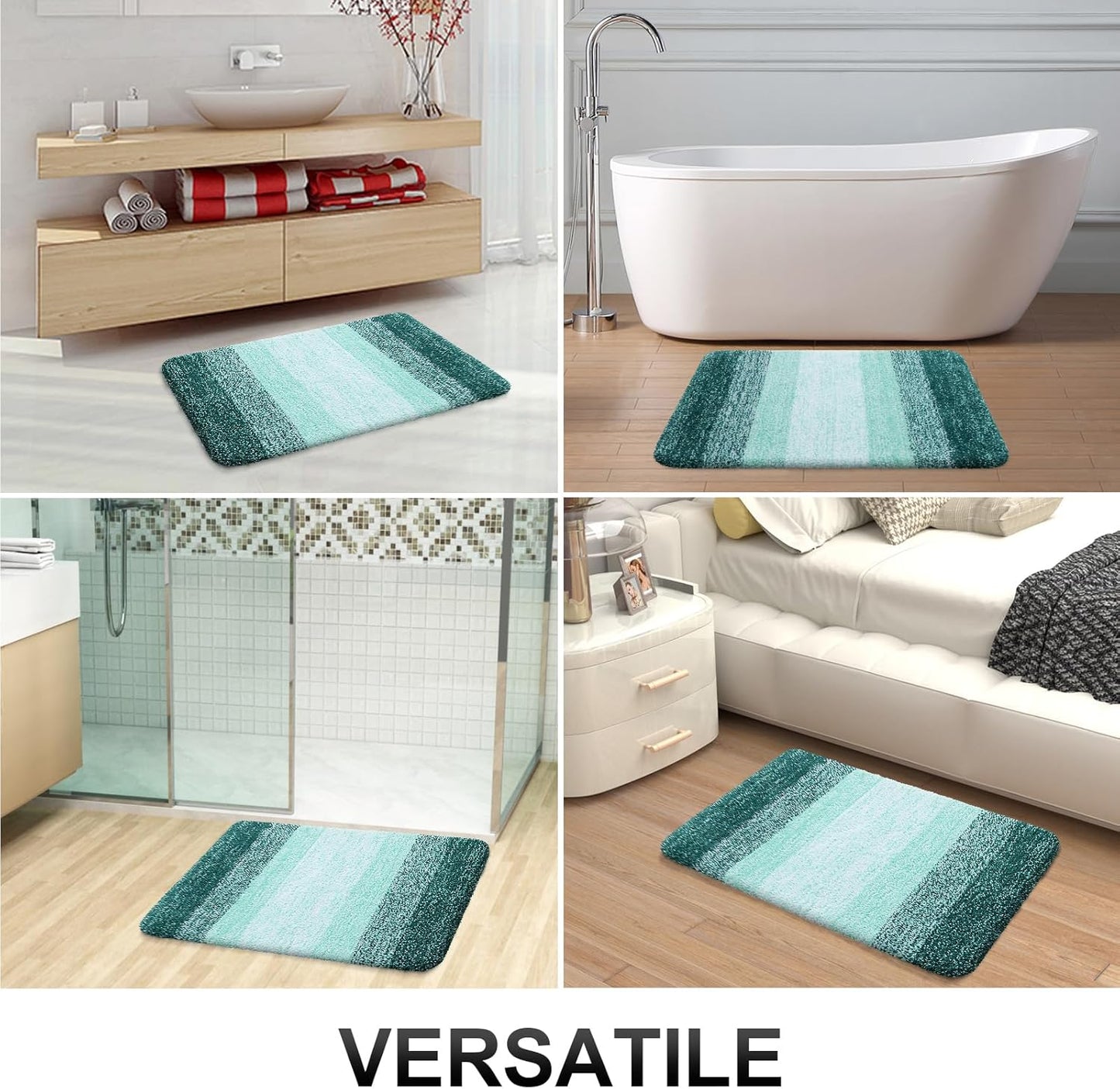 OLANLY Bathroom Rugs - Extra Soft Microfiber Mat | Quick Dry, Washable, 30x20, Blackish Green