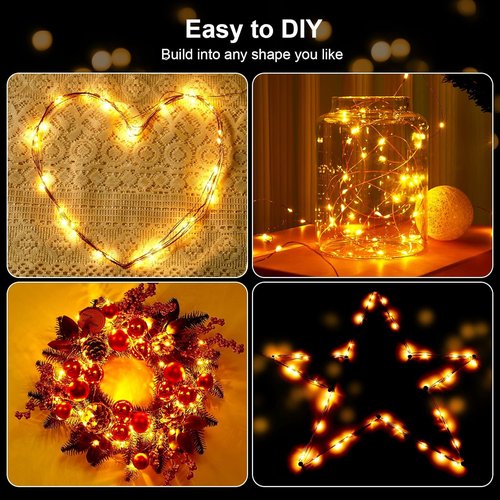 Ariceleo LED Fairy Lights - Warm White 16ft Bundle with Basic & Upgraded Features