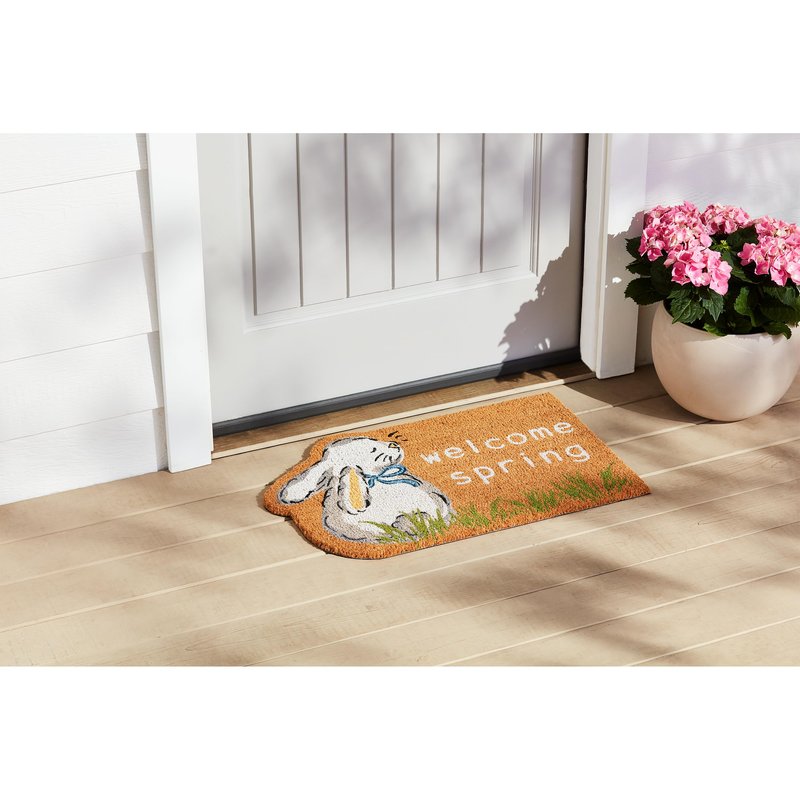 Mud Pie Bunny Coir Door Mat; 17 3/4" x 29"