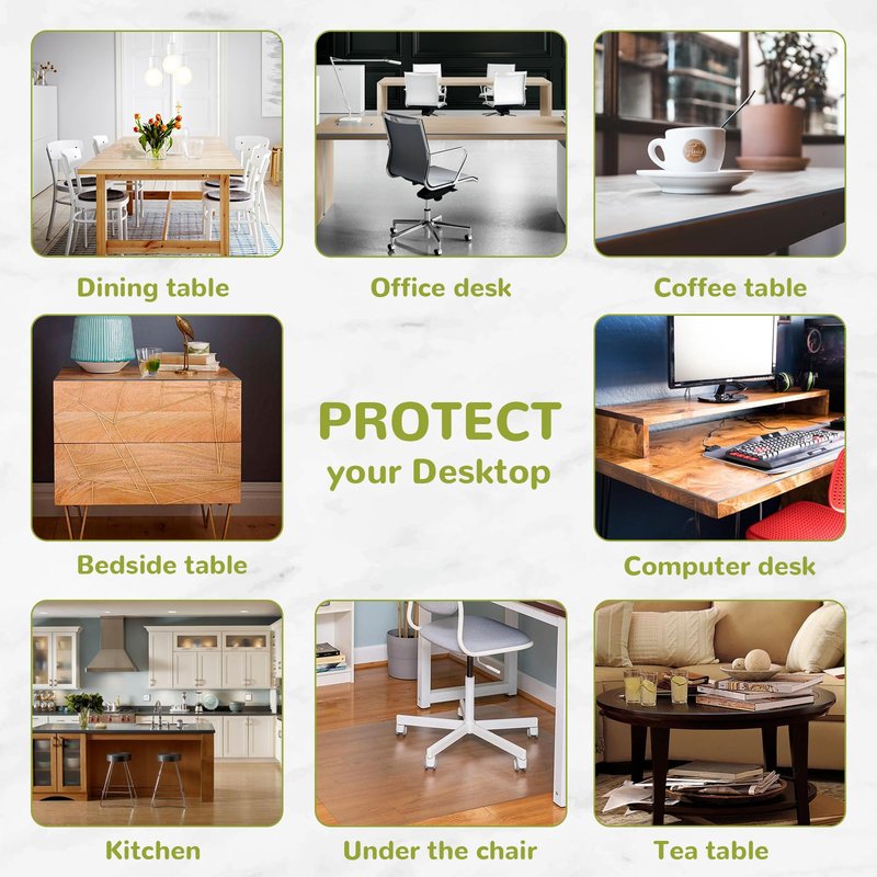 Eisdroma 62 Inch Round Clear Table Cover Protector, 2mm Thick Round Clear Protector for Dining Room Table, Waterproof Round Plastic Vinyl Table Pad