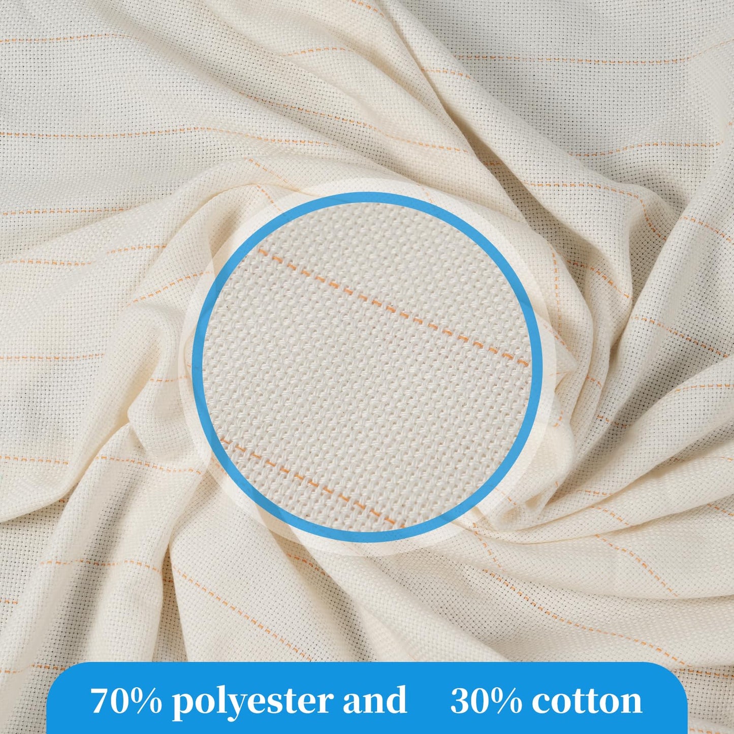 80"x60" Tufting Cloth with Marked Lines, Monks Cloth Large Overlocking Rug Tufting Fabric for Punch Needle, DIY Tuft Making