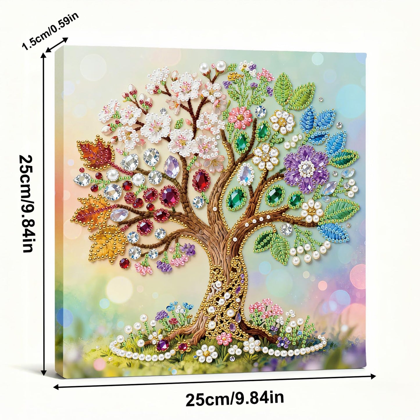 ILYUFO Diamond Art Kits for Adults, 5D Gemstone Tree DIY Diamond Art with Frame, Crafts for Home Wall Decor, Ideal Gifts for Art Lovers 10×10inch
