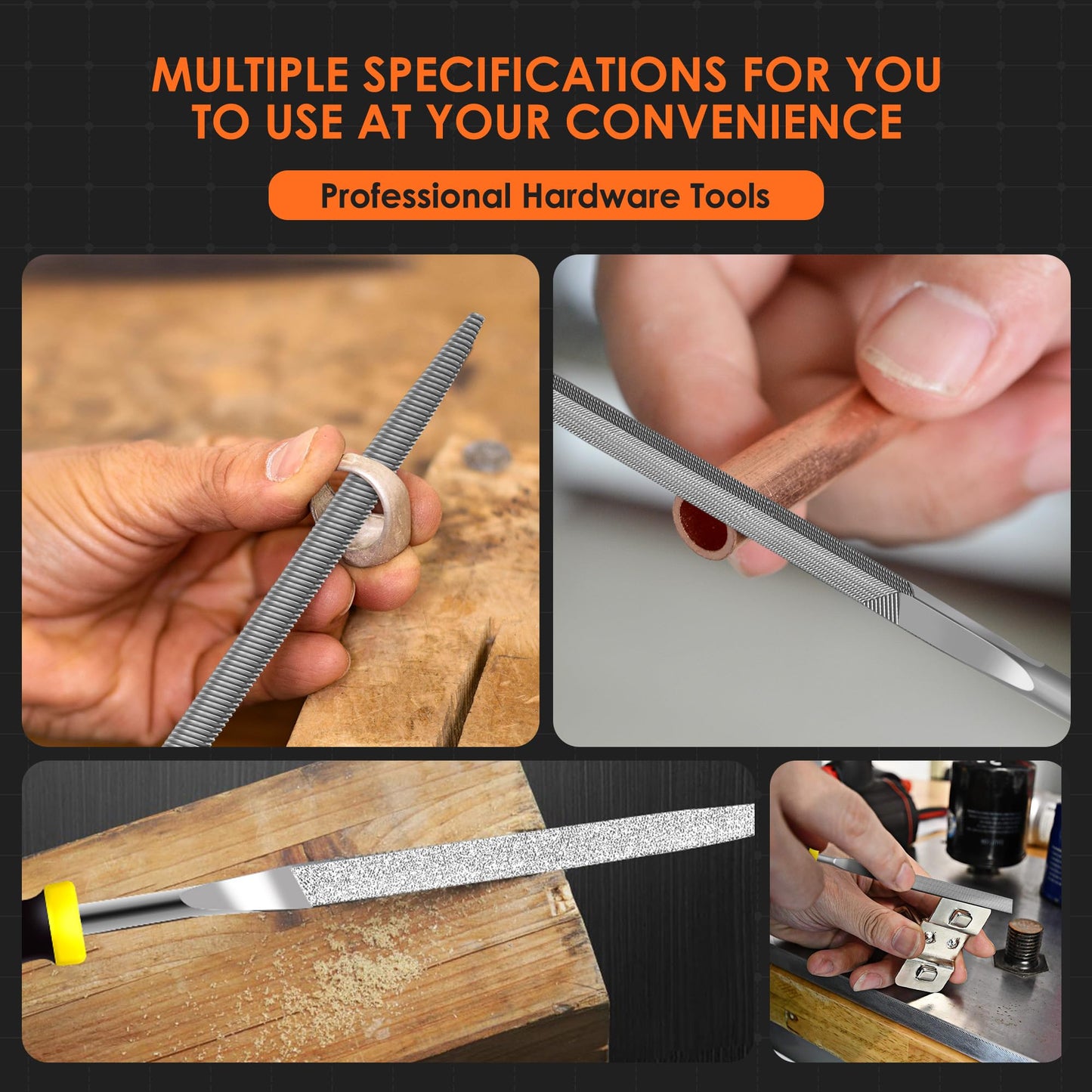 kapoua Small File Set, Needle Diamond File 13PCS, 6pcs Jewlers Files & 6pcs Steel Files Precision Metal Work, Woodworking, Plastic Carving Tool with Steel Brush and Carry Case