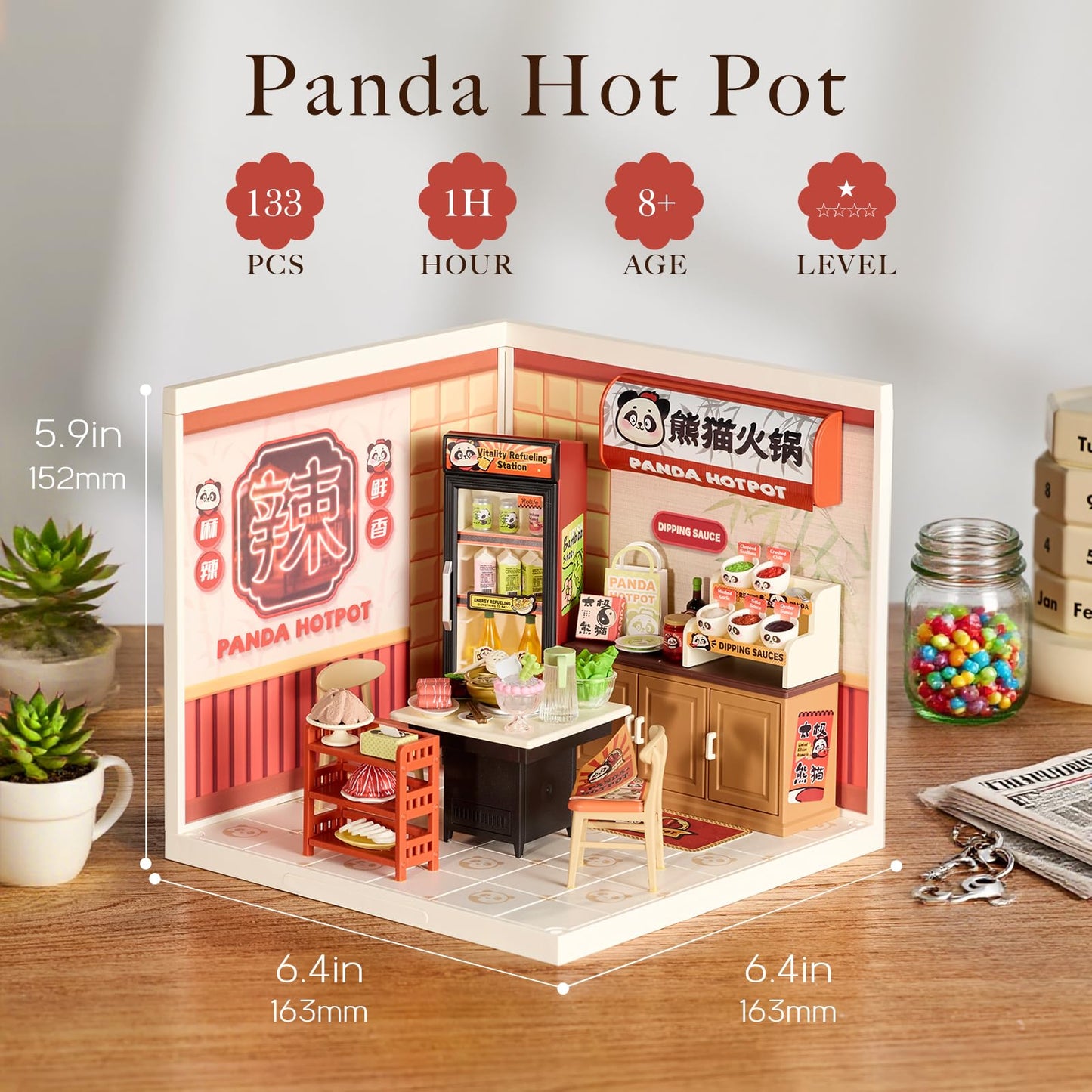 Rolife Super Creator House Building Playset Bundle- Hot Pot & Roof & Door
