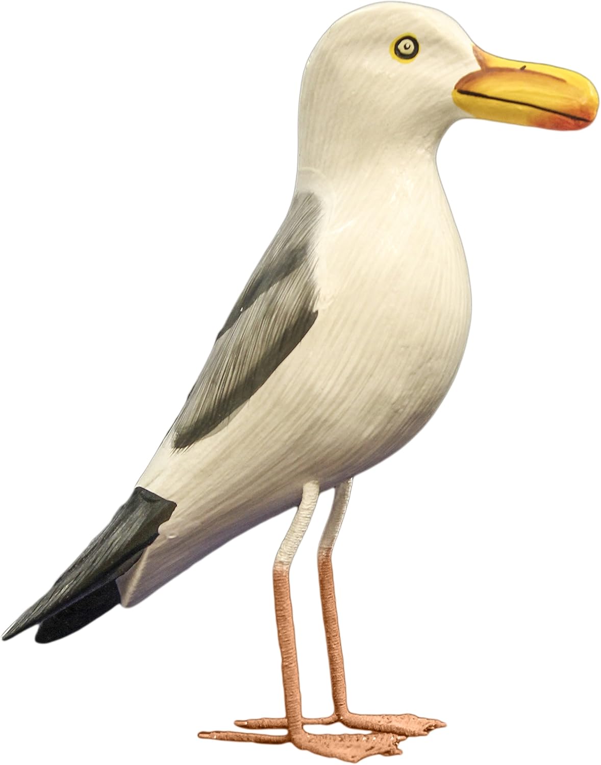 Hand Made Wooden Seagull Figurine - Nautical Decoration, 10 Inches Tall