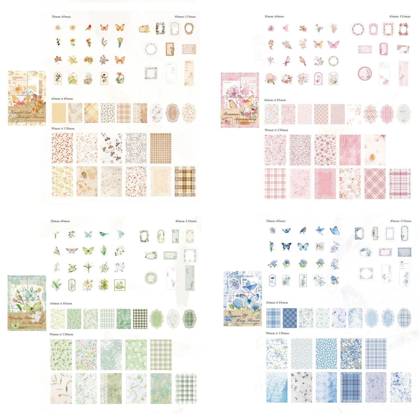 Wmhanler 400 Sheets Scrapbook Papers Journaling Stickers Scrapbooking Supplies Kit Junk Journal Supplies Decorative Craft Stickers for Planner, Bullet Journal Collage Card Embellishment Retro Crafts